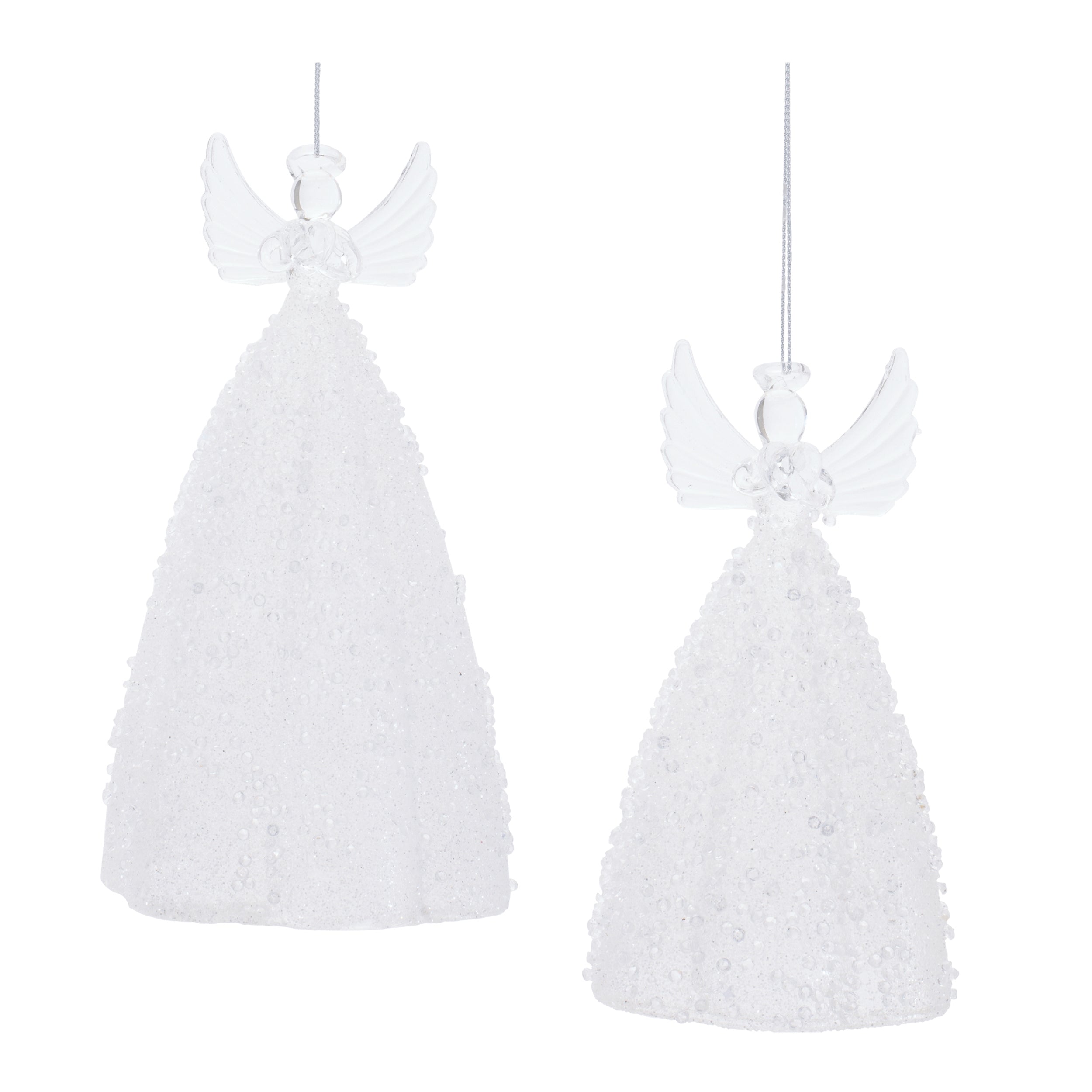 Glass Angel Ornament , Set of 2