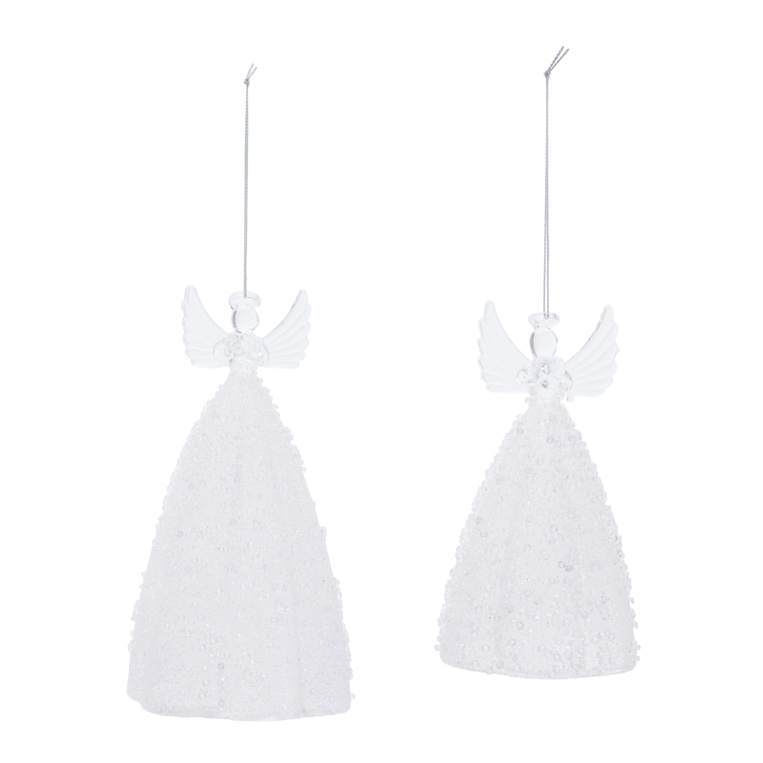 Glass Angel Ornament , Set of 2