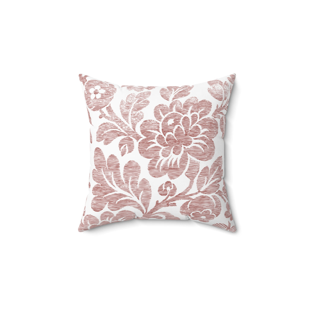 Blushing Blossom Floral Print Accent Throw Pillow