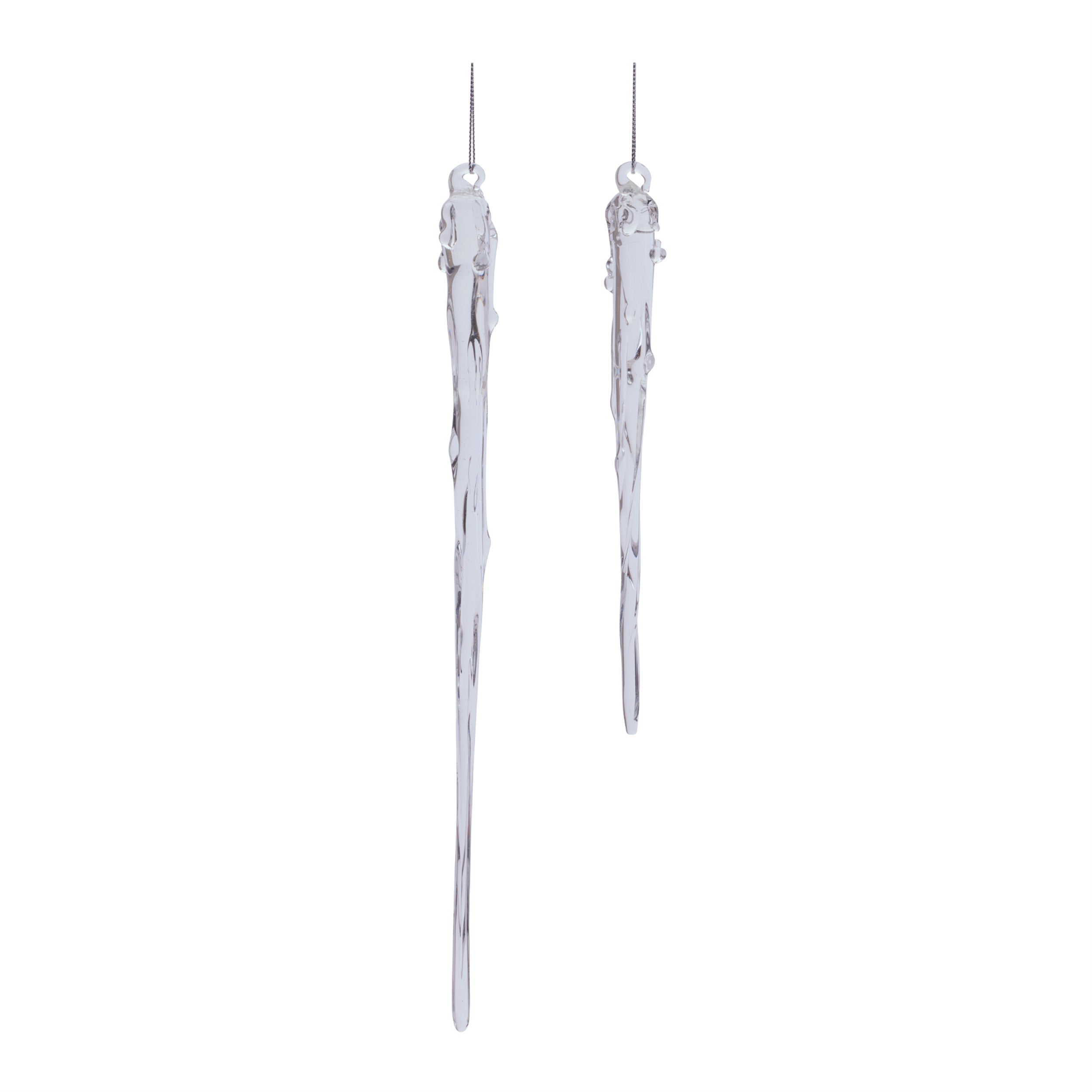 Glass Dripping Icicle Ornament, Set of 6