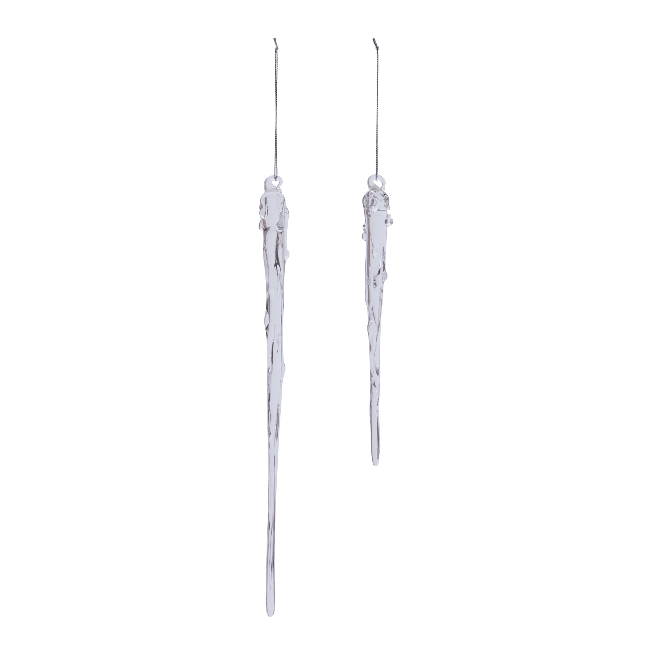 Glass Dripping Icicle Ornament, Set of 6
