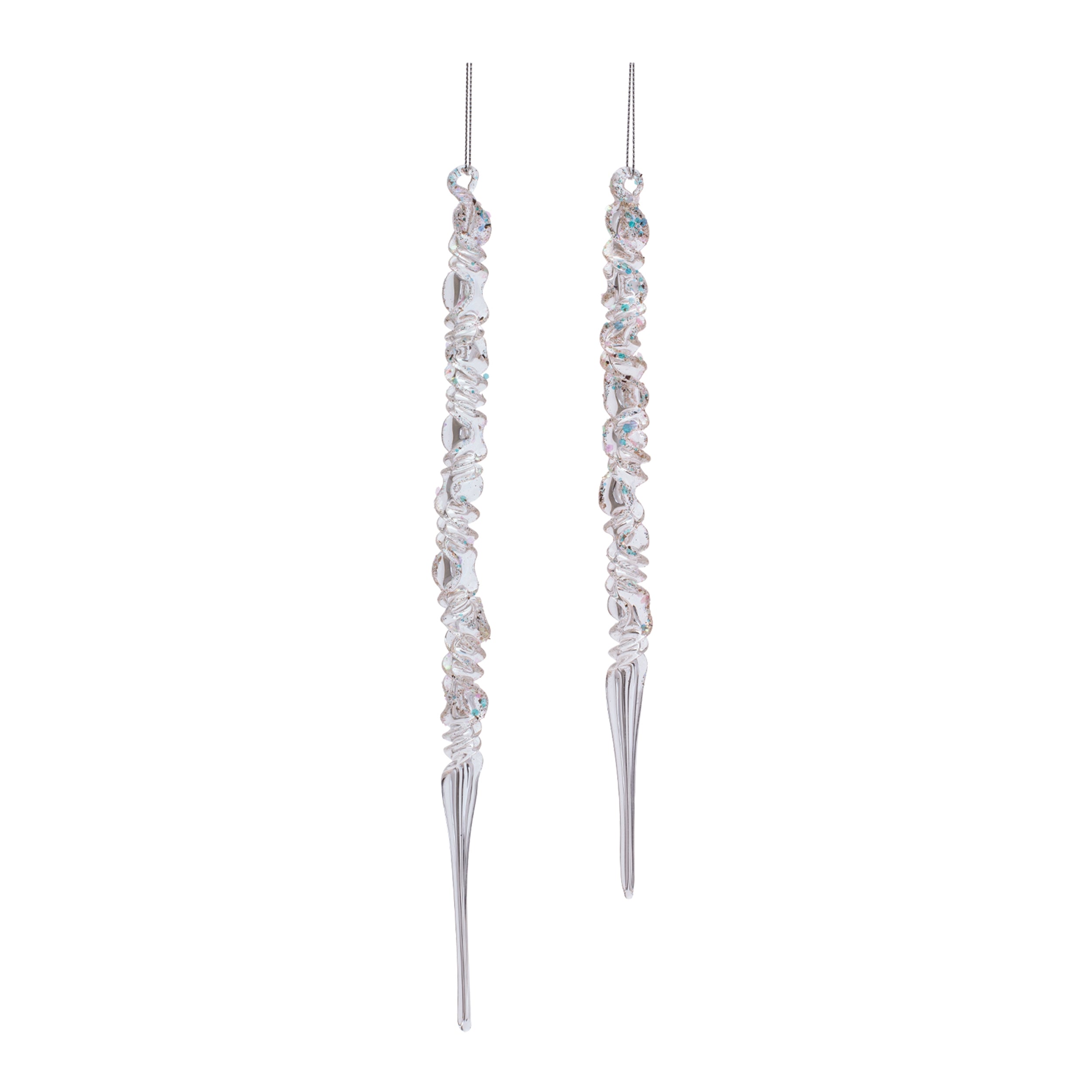 Glass Icicle Ornament , Set of 6