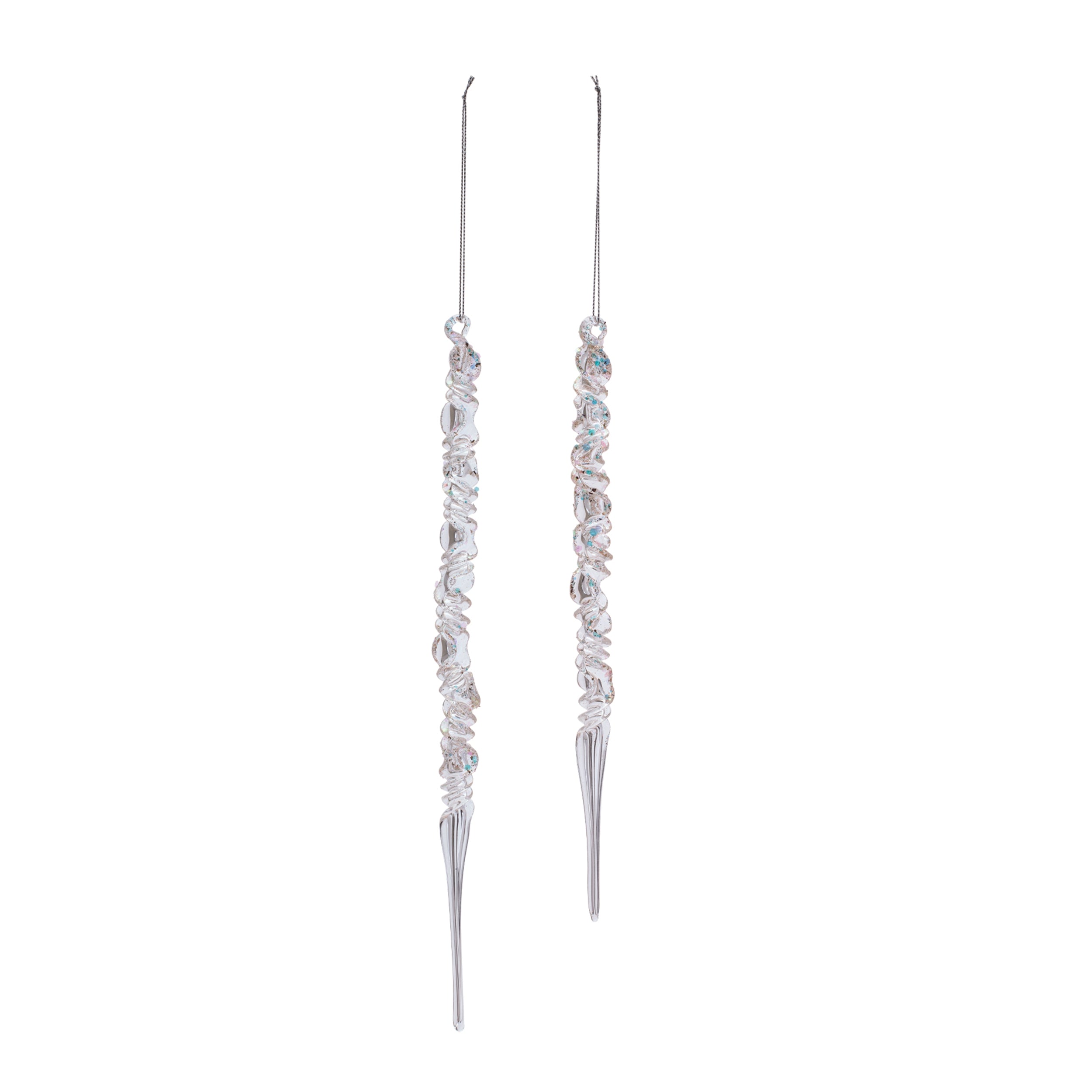 Glass Icicle Ornament , Set of 6