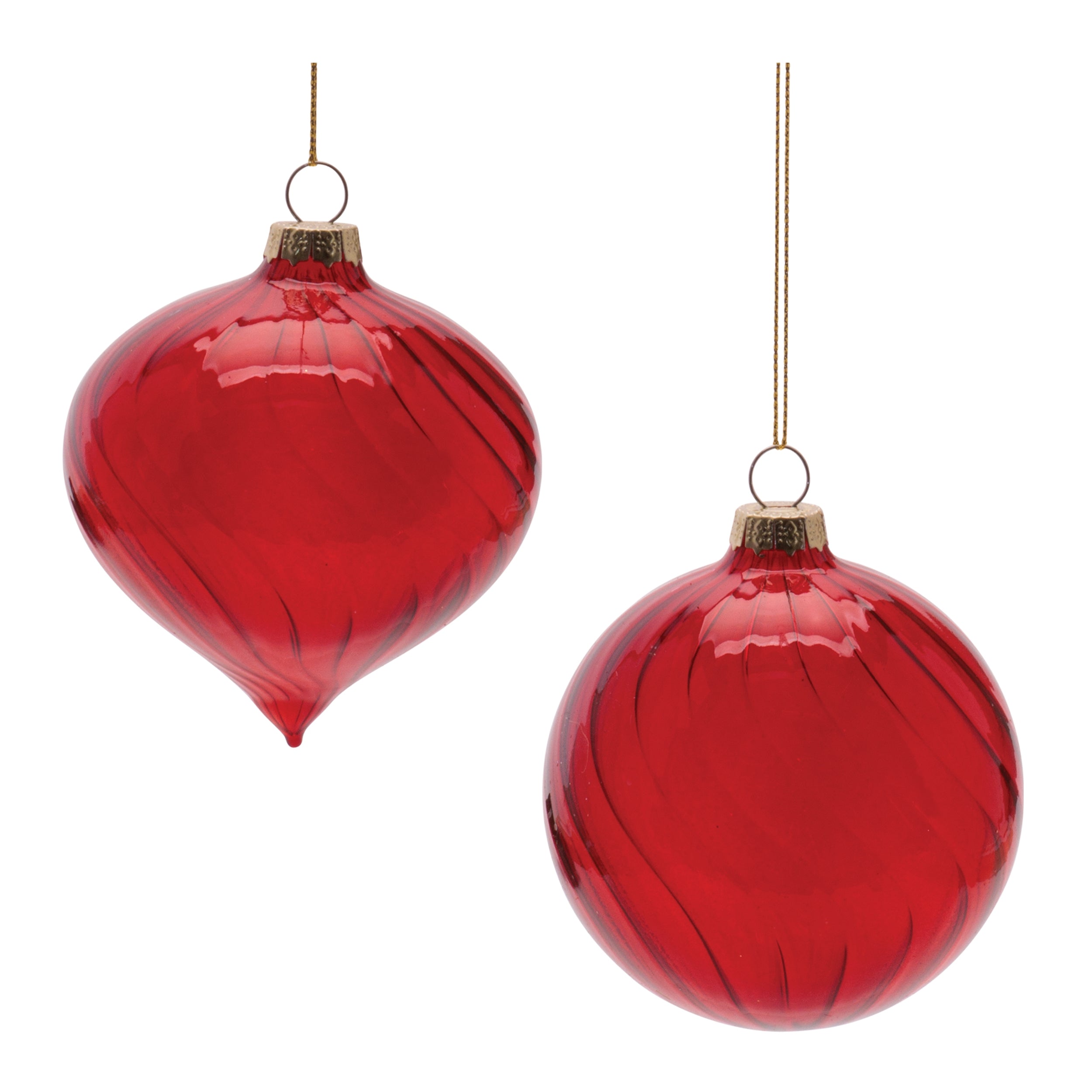 Swirled Glass Ornament, Set of 12