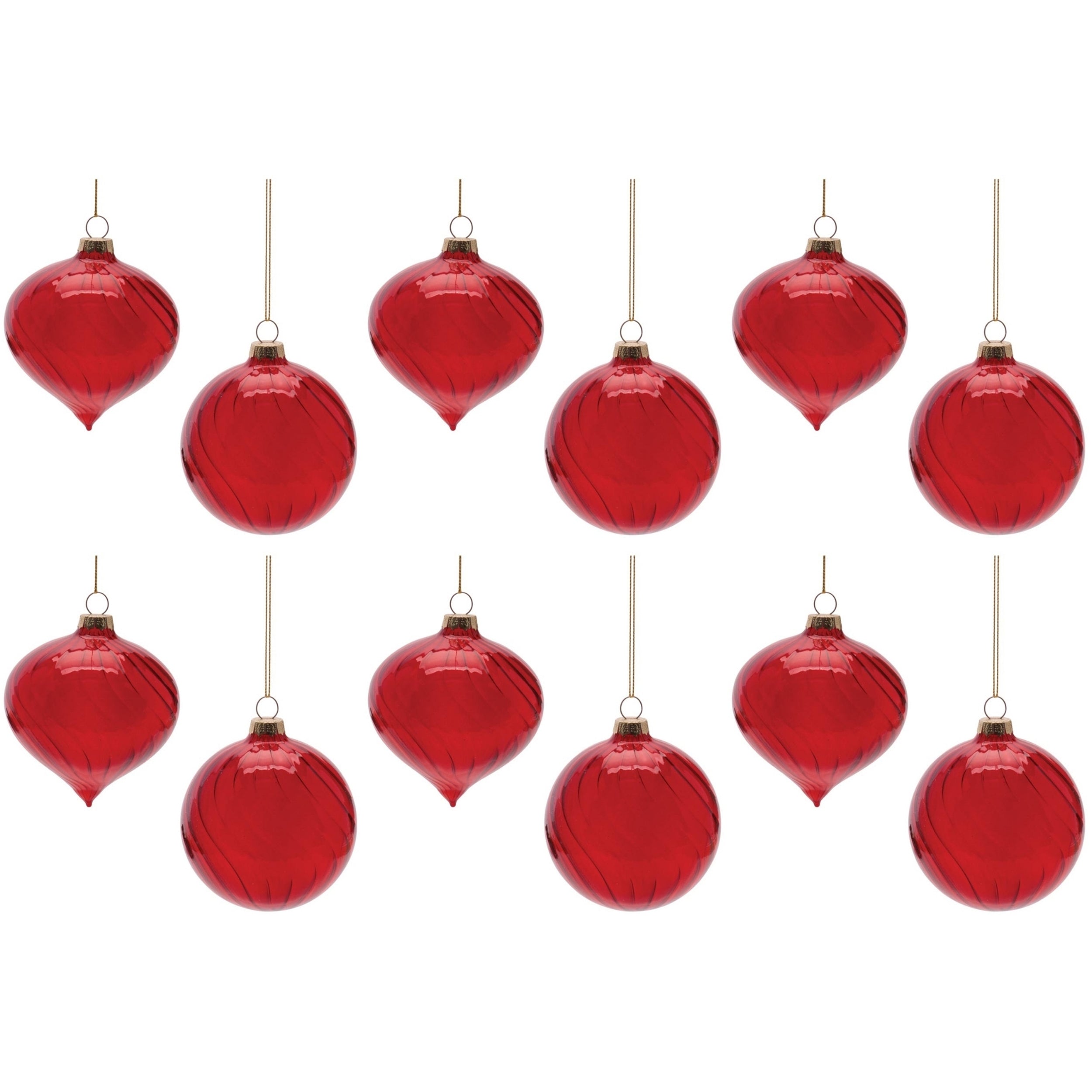 Swirled Glass Ornament, Set of 12