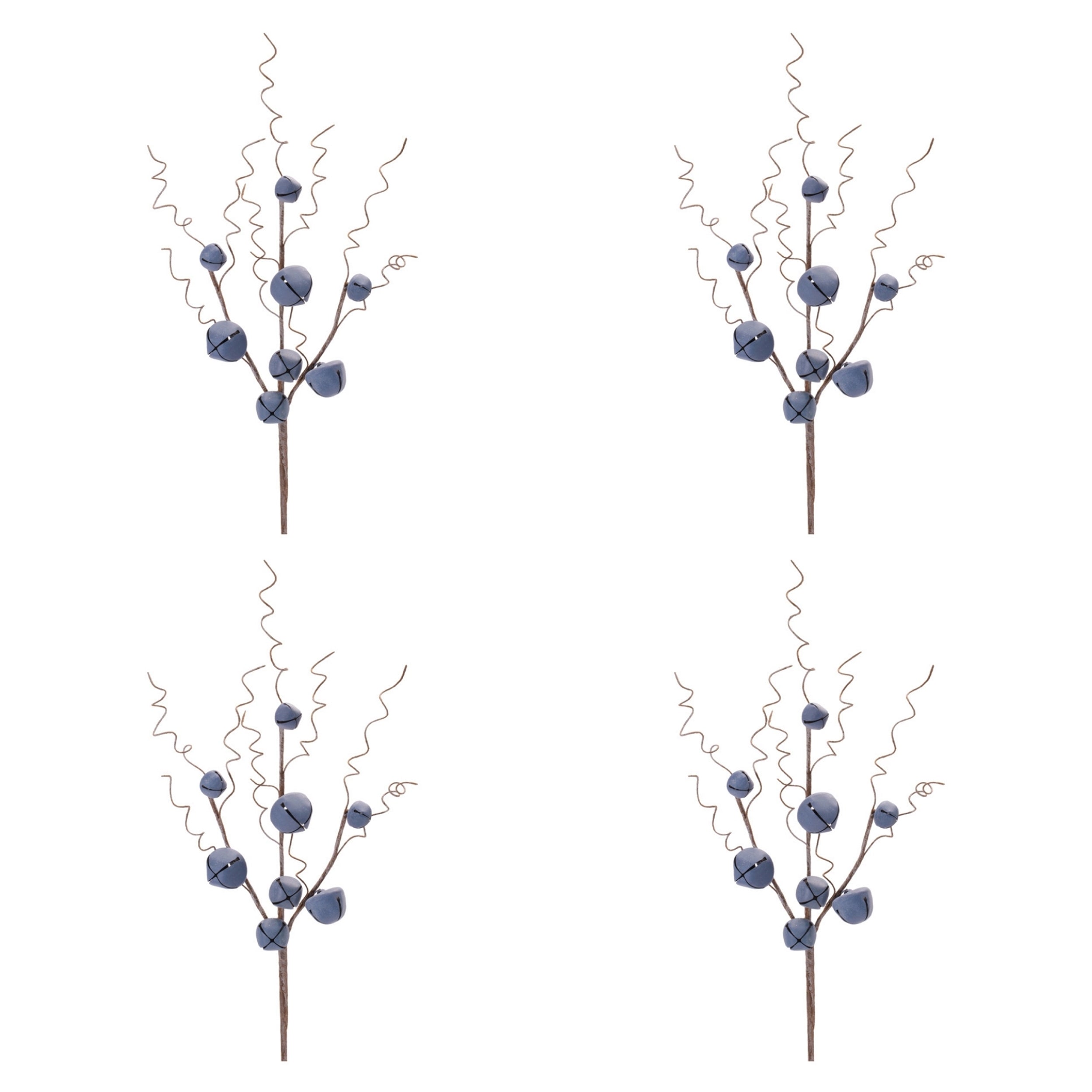 Rustic Jingle Bell Stem, Set of 4