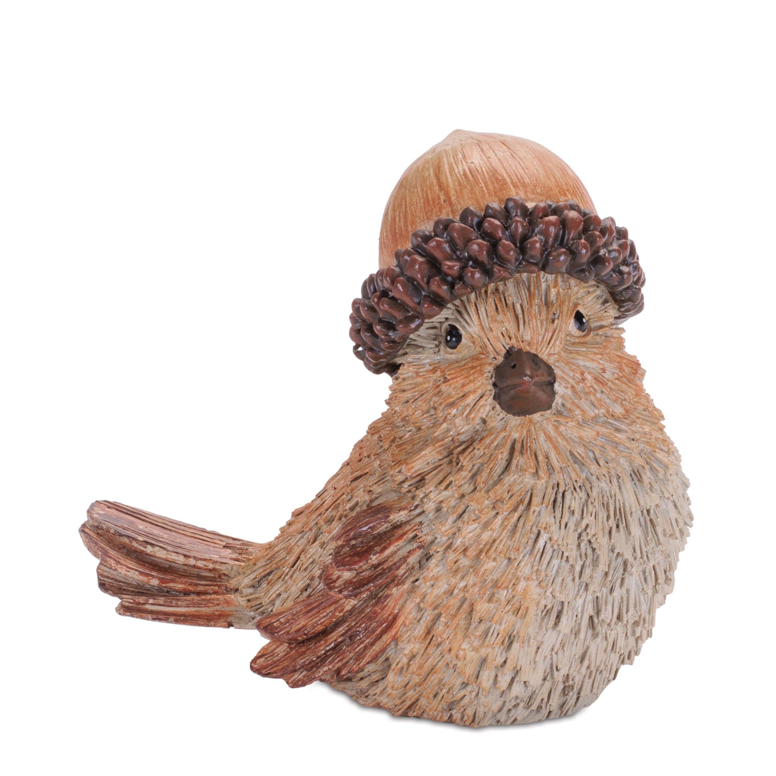 Woodland Bird with Acorn Hat Figurine, Set of 2