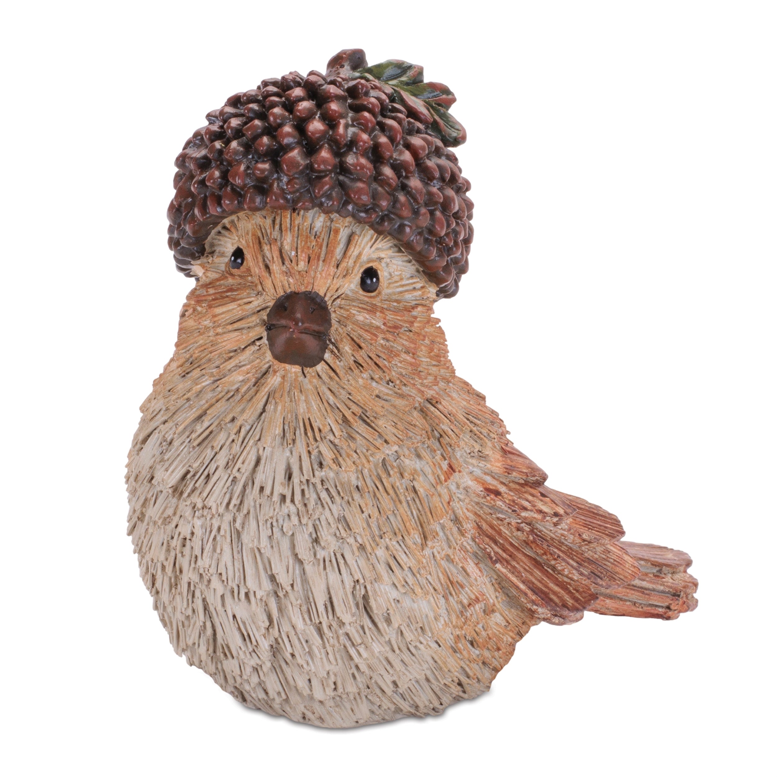 Woodland Bird with Acorn Hat Figurine, Set of 2