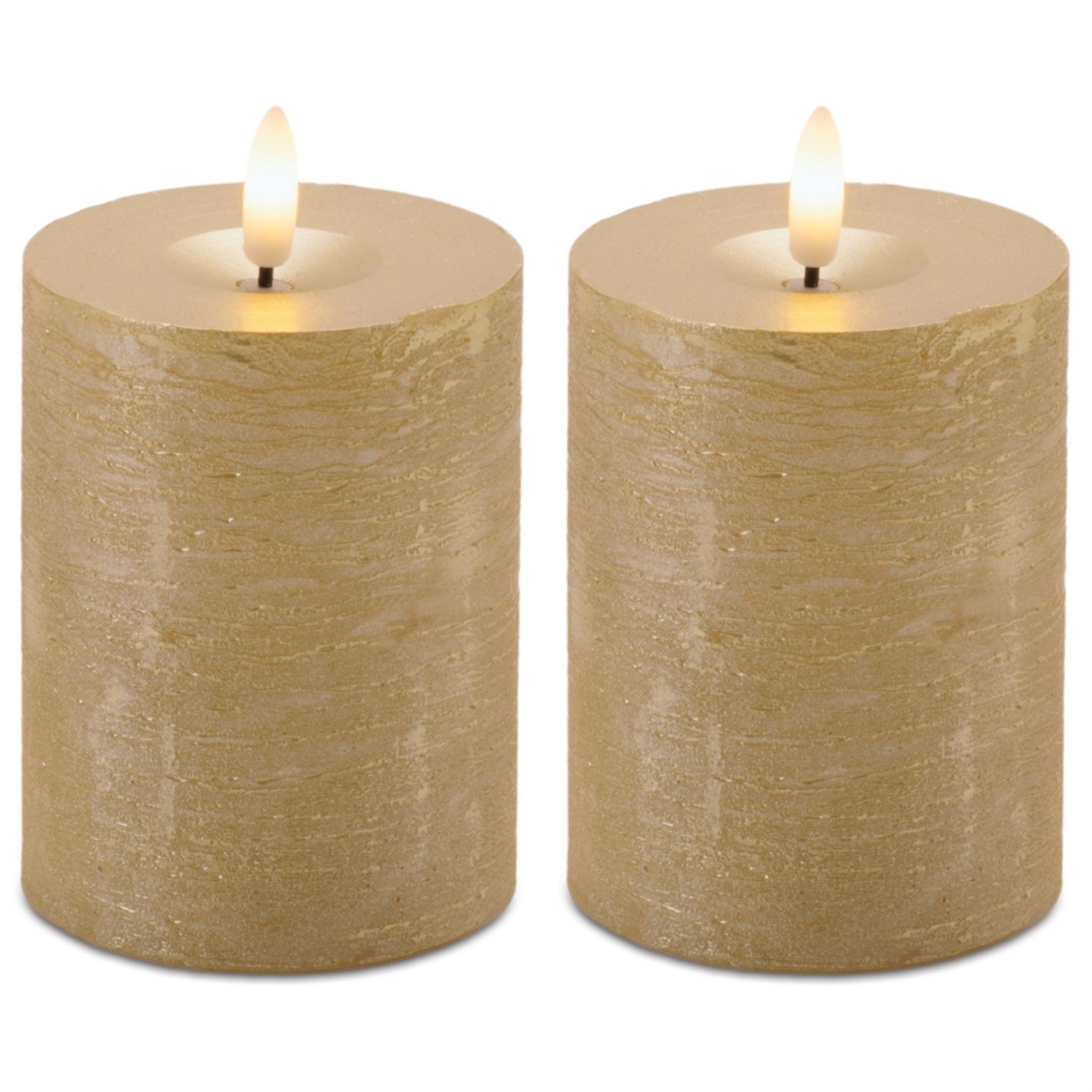 Metallic FIA Wick LED Candle, Set of 2
