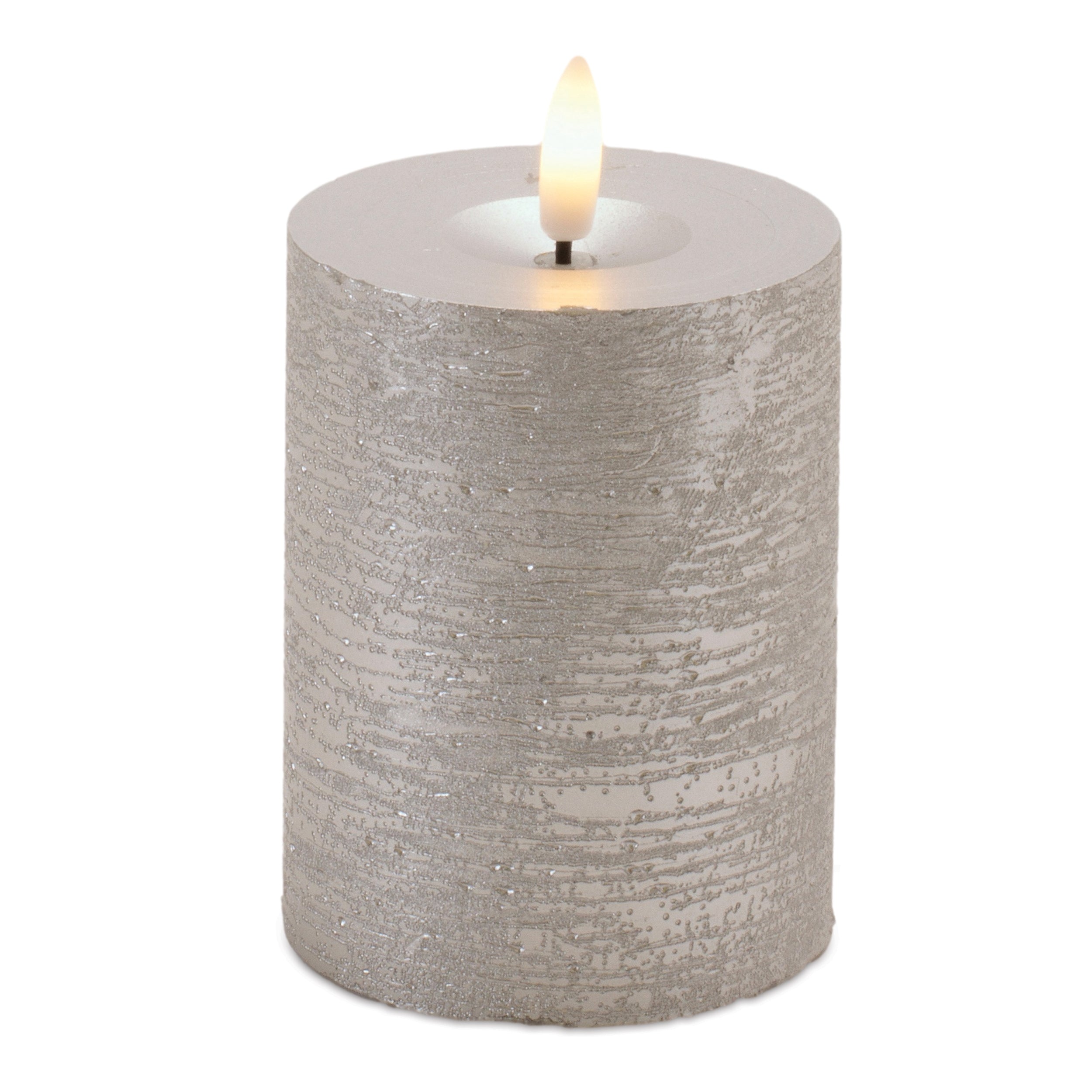 Metallic FIA Wick LED Candle, Set of 2