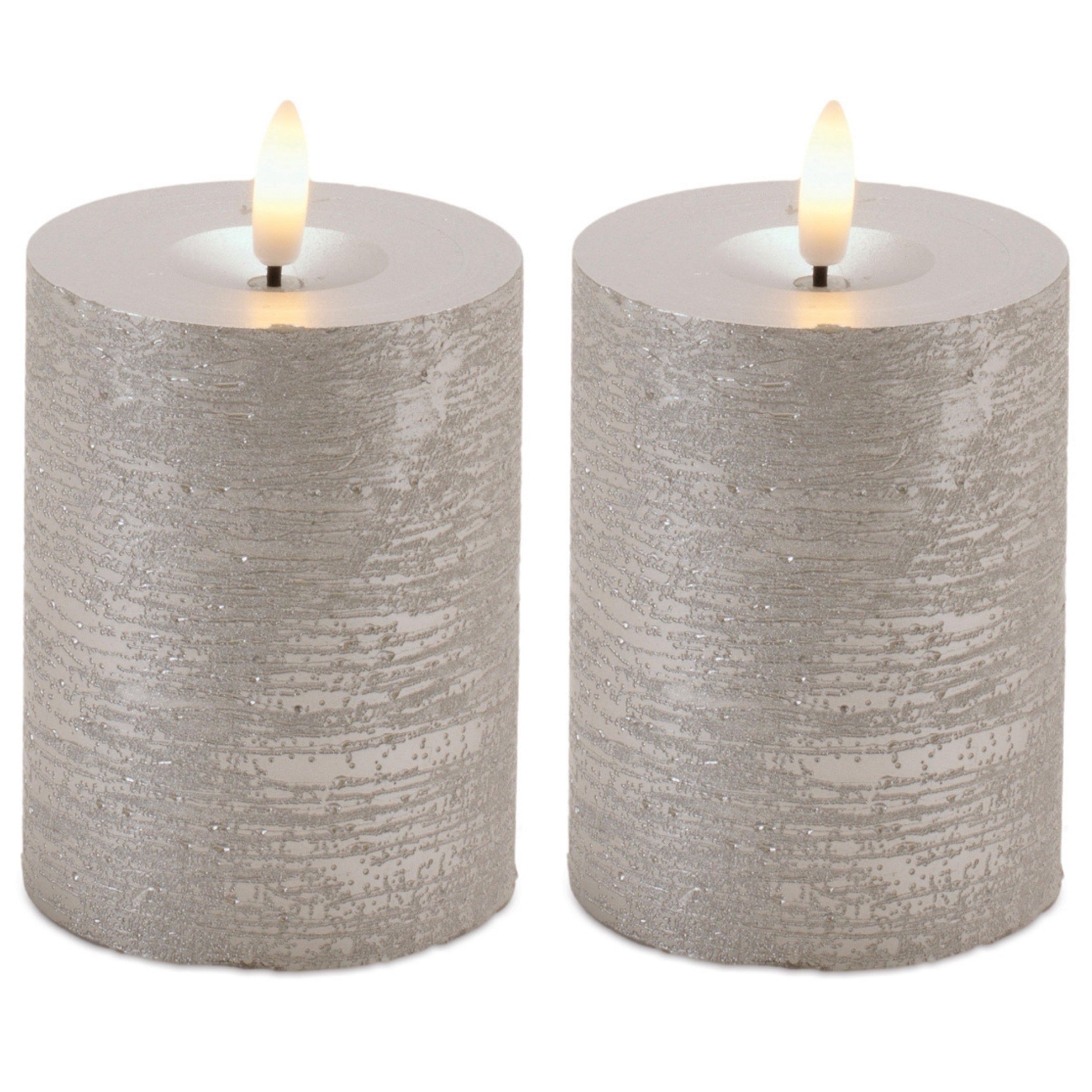 Metallic FIA Wick LED Candle, Set of 2