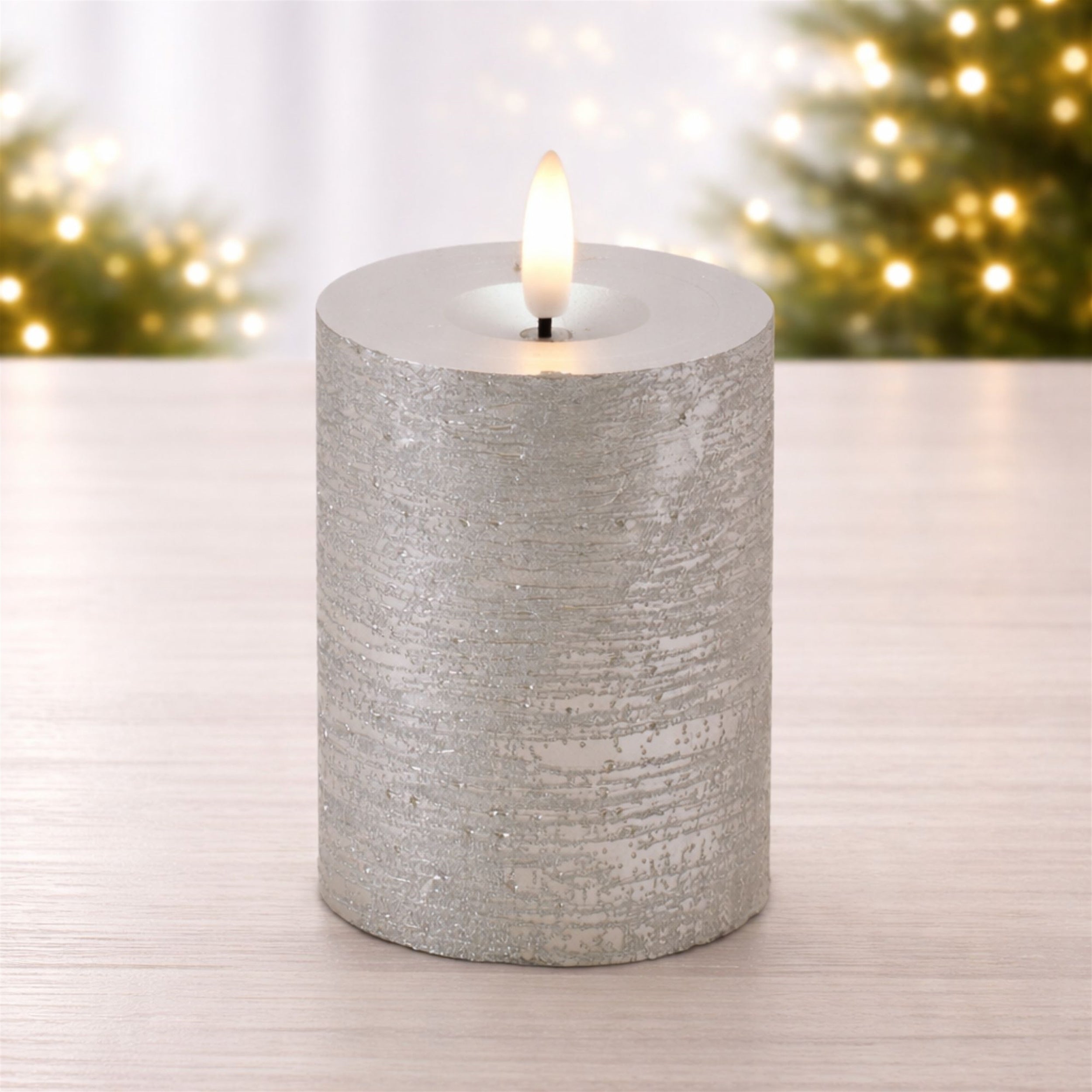 Metallic FIA Wick LED Candle, Set of 2