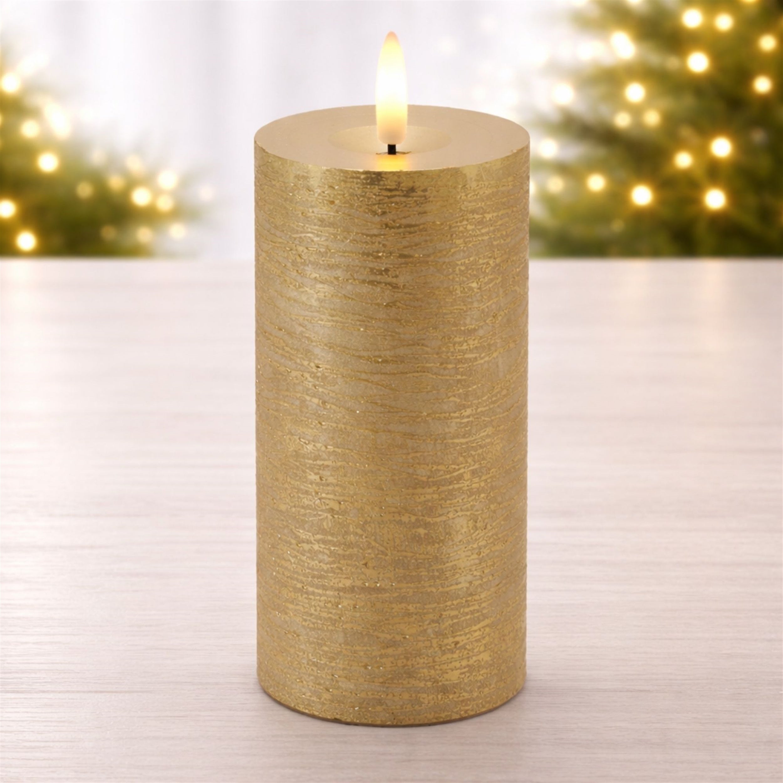 Metallic FIA Wick LED Candle, Set of 2