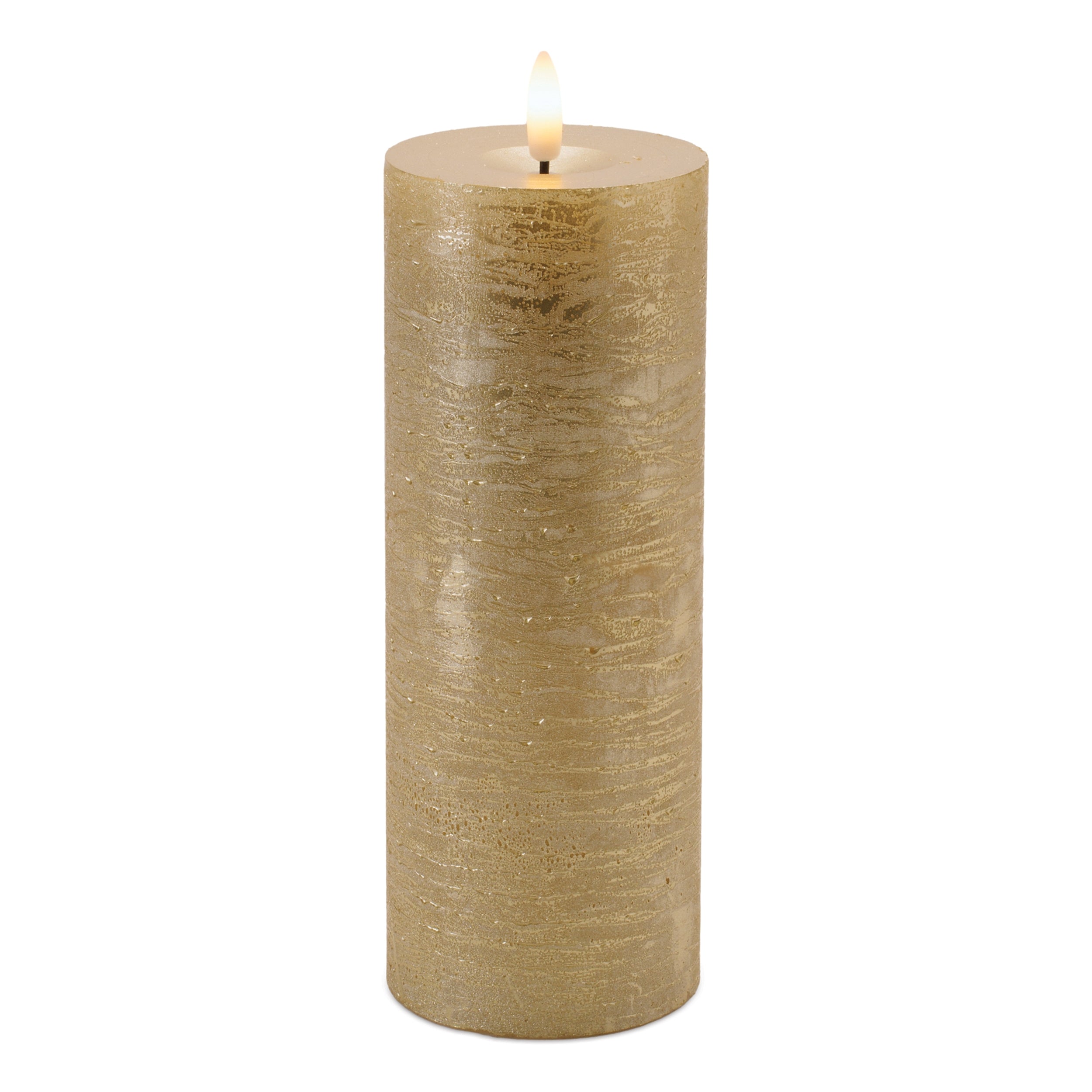 Metallic FIA Wick LED Candle, Set of 2