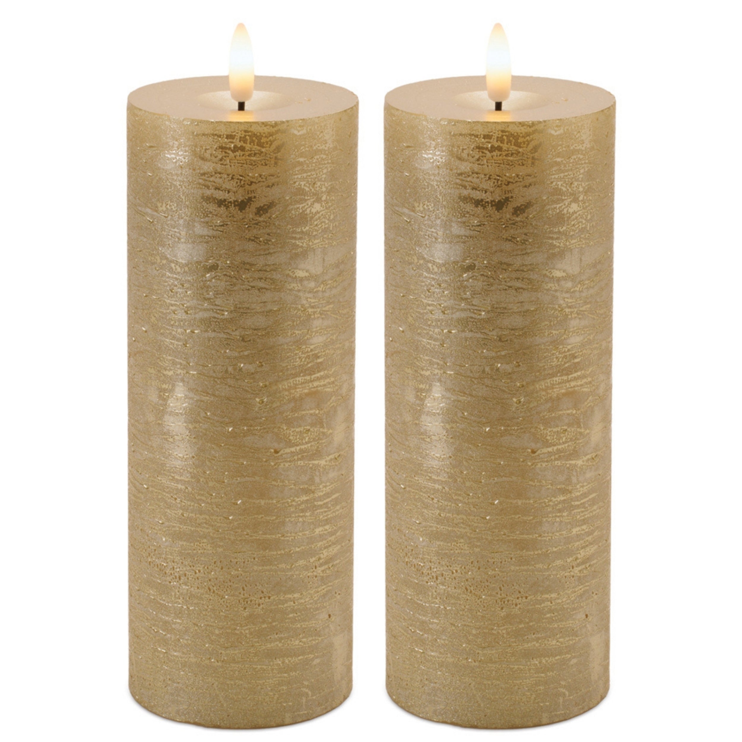 Metallic FIA Wick LED Candle, Set of 2