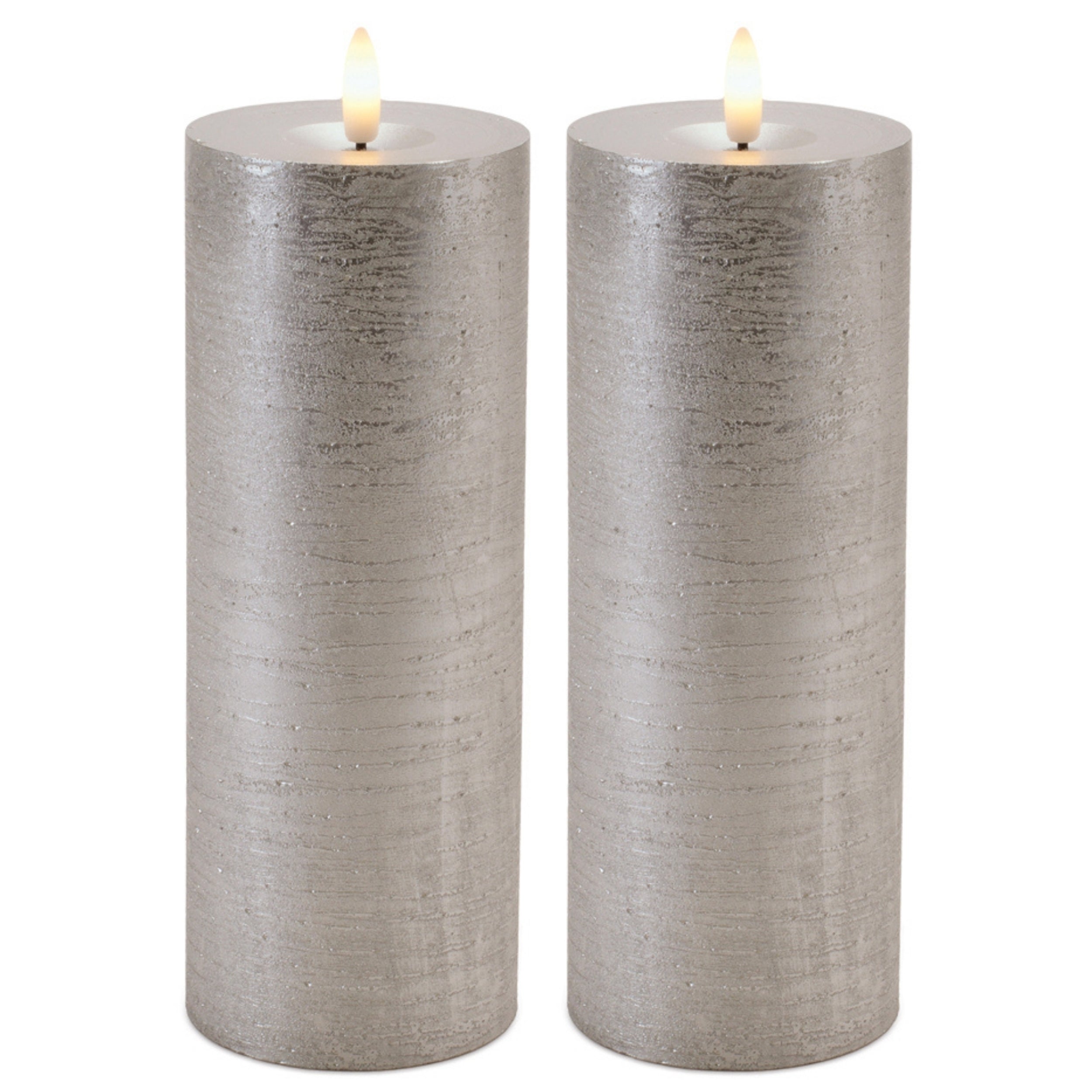 Metallic FIA Wick LED Candle, Set of 2