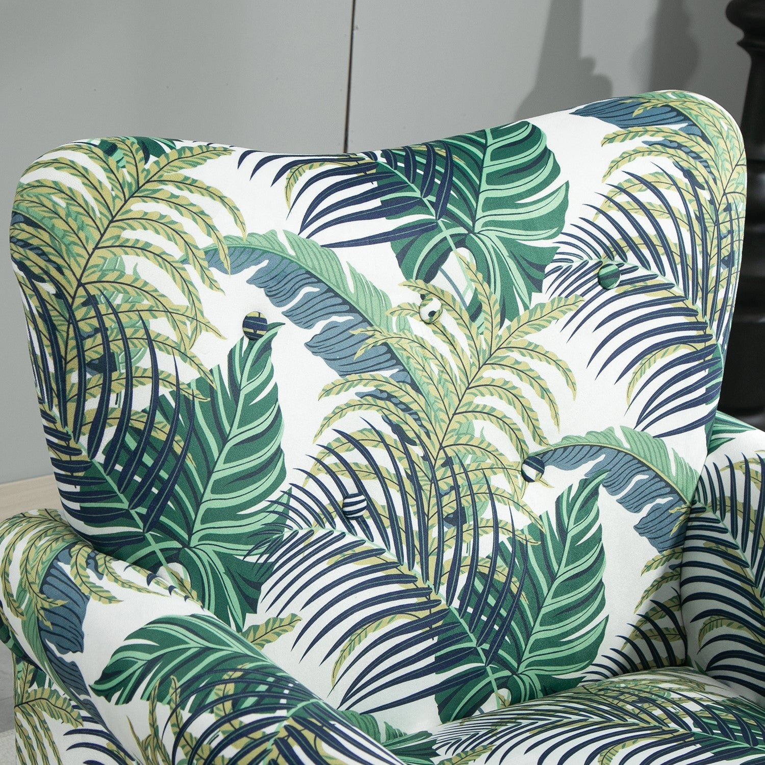 Palm Pattern  Wingback Accent Chair