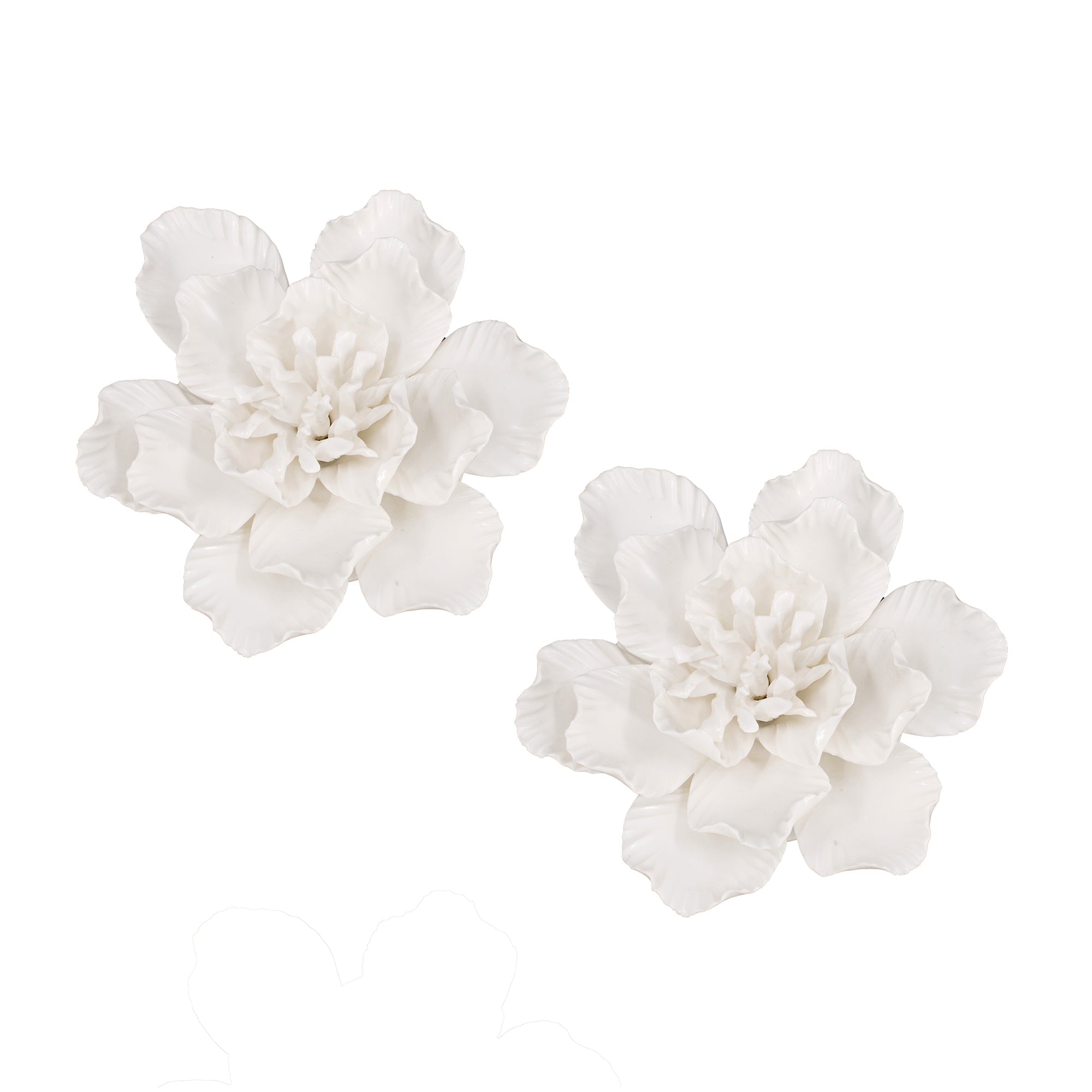 Handmade Ceramic Flower Wall Décor, Set of 2