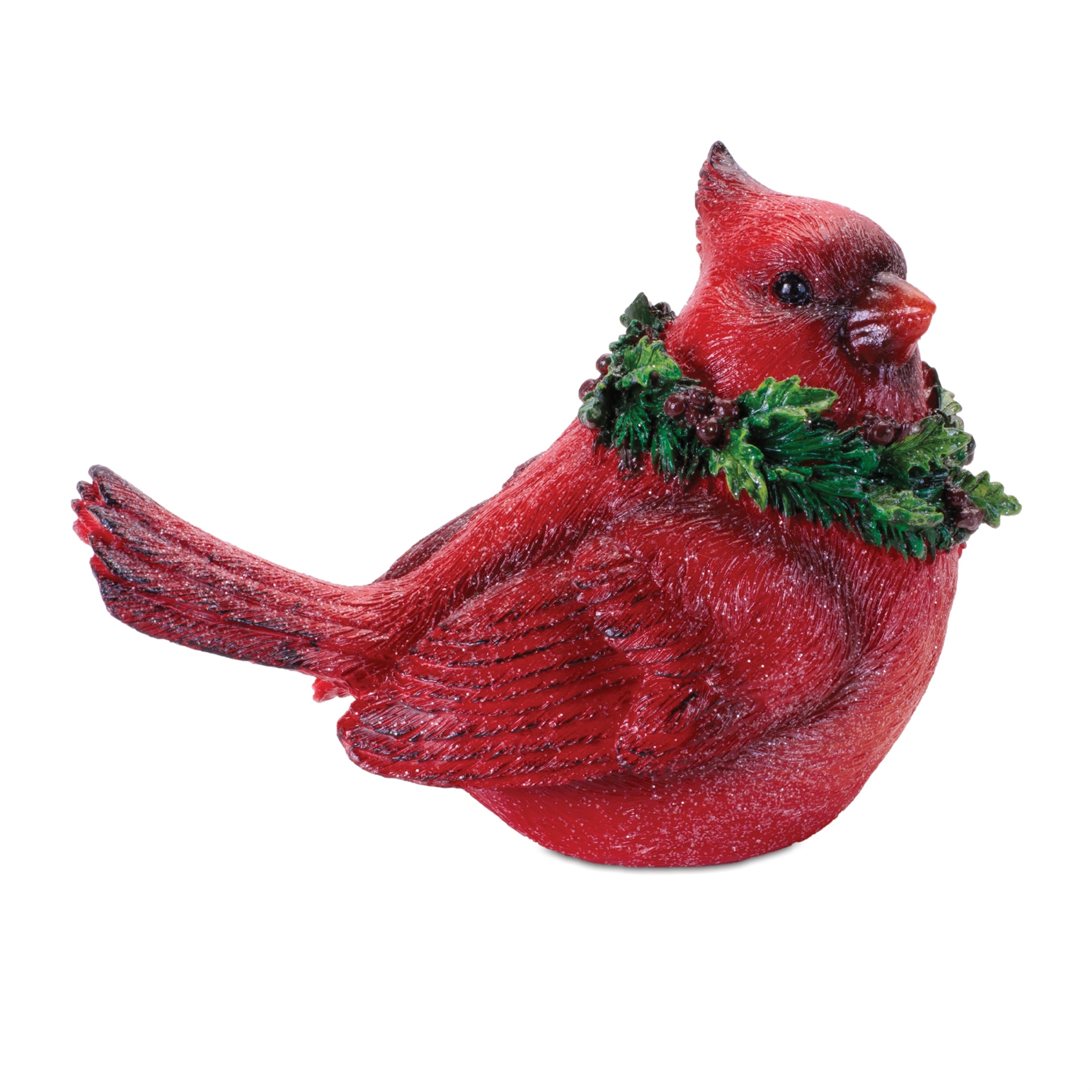 Cardinal Bird with Wreath Figurine, Set of 2