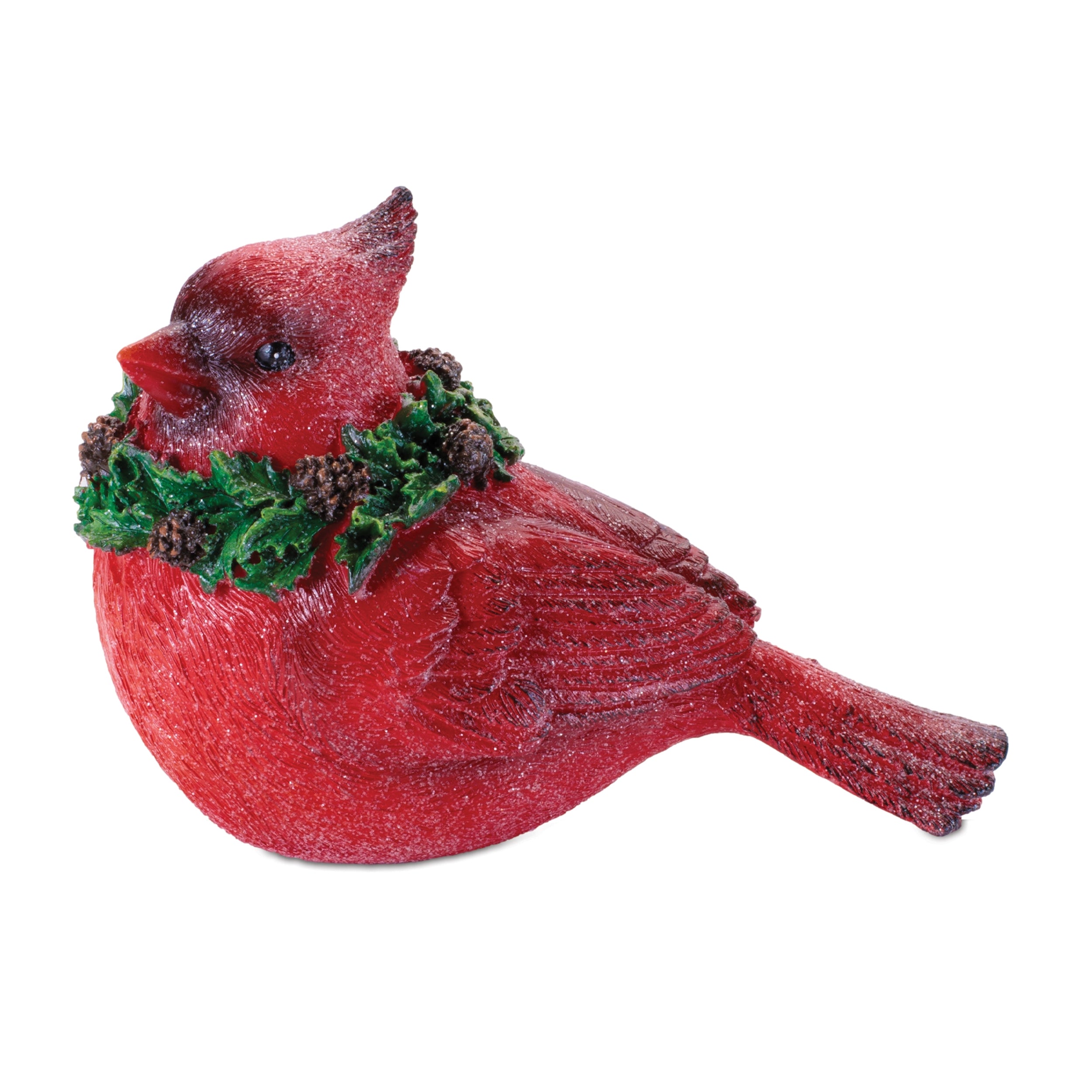 Cardinal Bird with Wreath Figurine, Set of 2