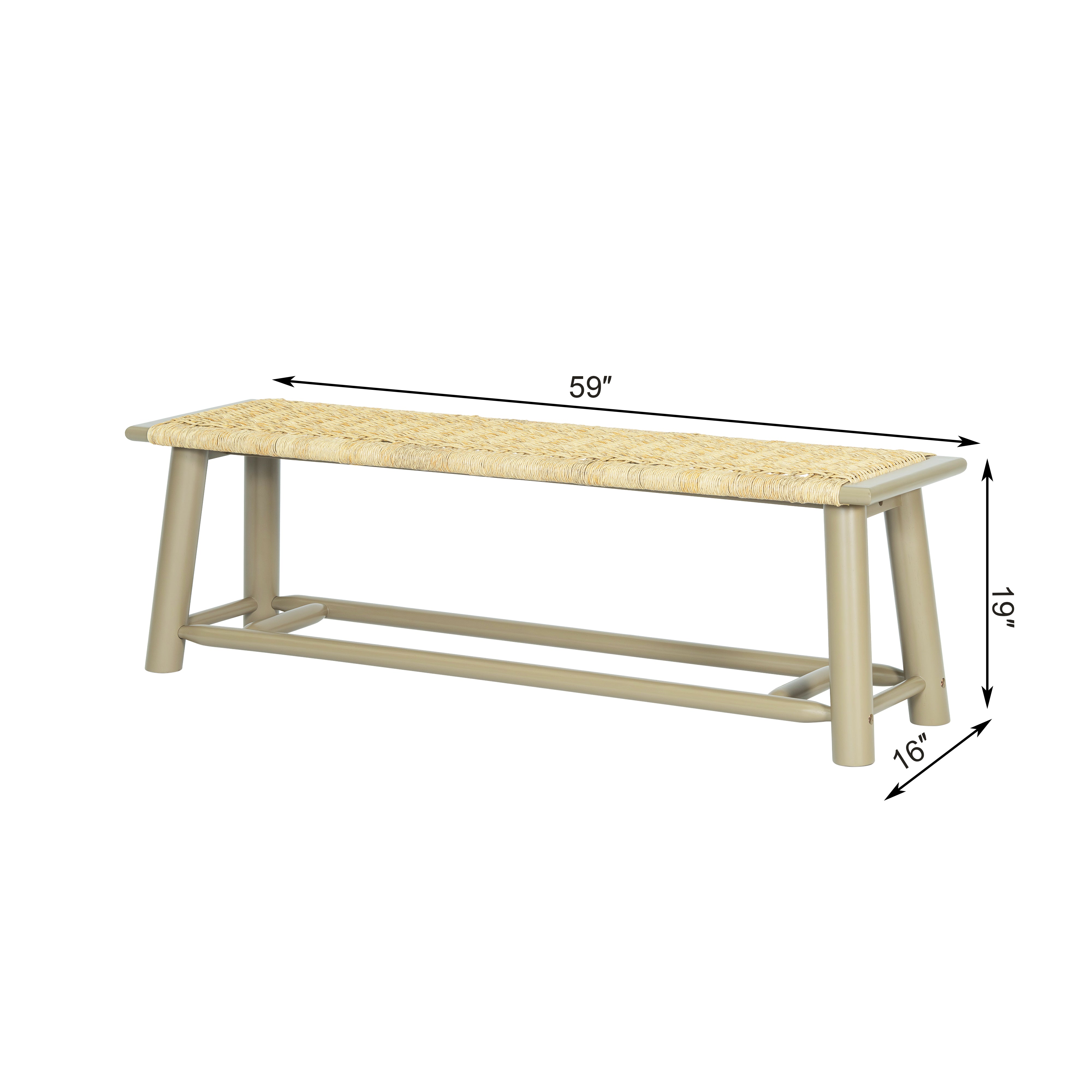 Modern Farmhouse Extendable Dining Table Set with Solid Wood Rattan Chairs and Bench