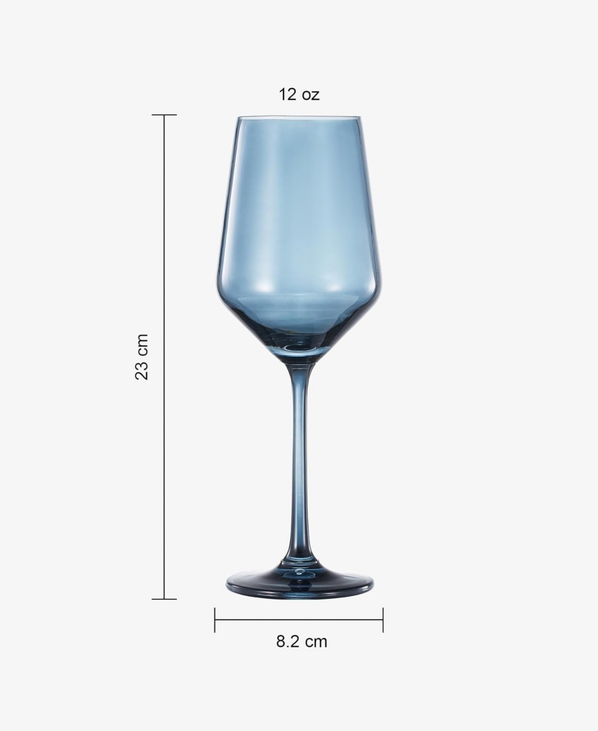 Ocean Blue Colored Crystal Wine Glasses Set of 2