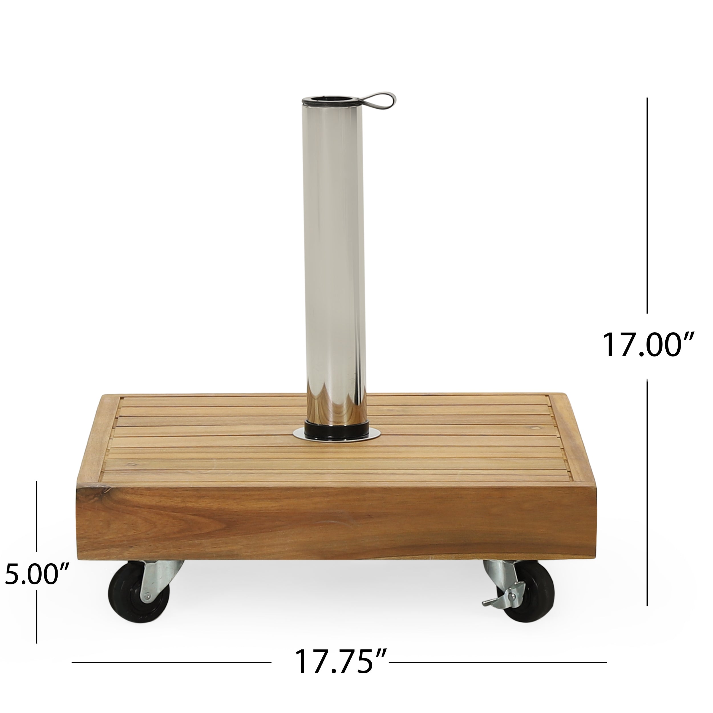 Wood Outdoor Square Umbrella Base with Casters