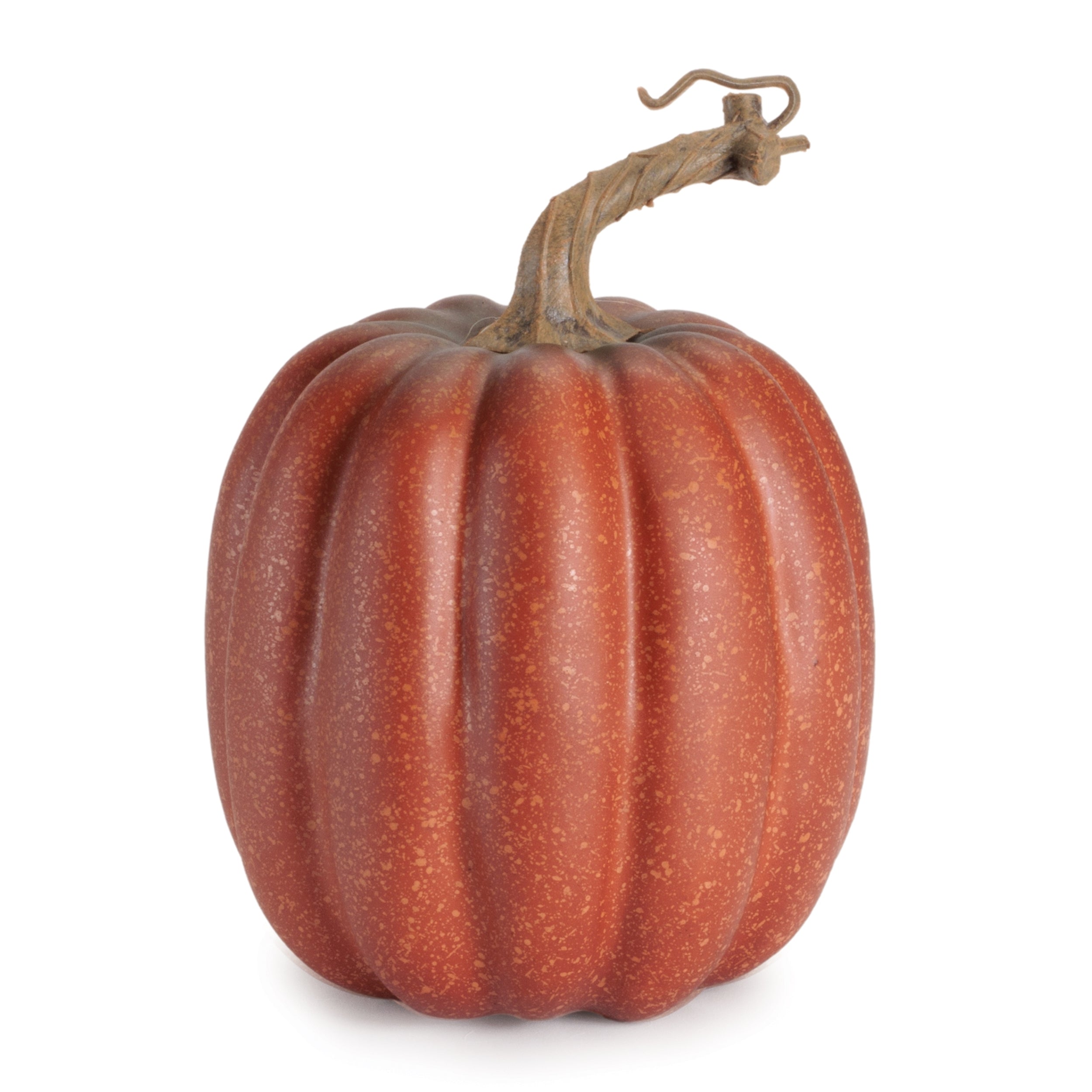 Rustic Ribbed Decorative Pumpkins, Set of 2