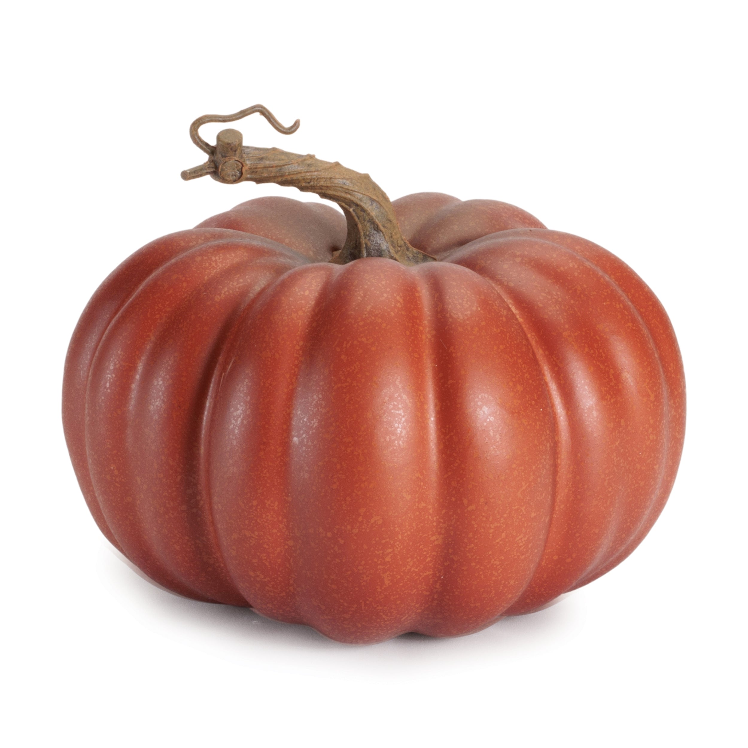 Rustic Ribbed Decorative Pumpkins, Set of 2