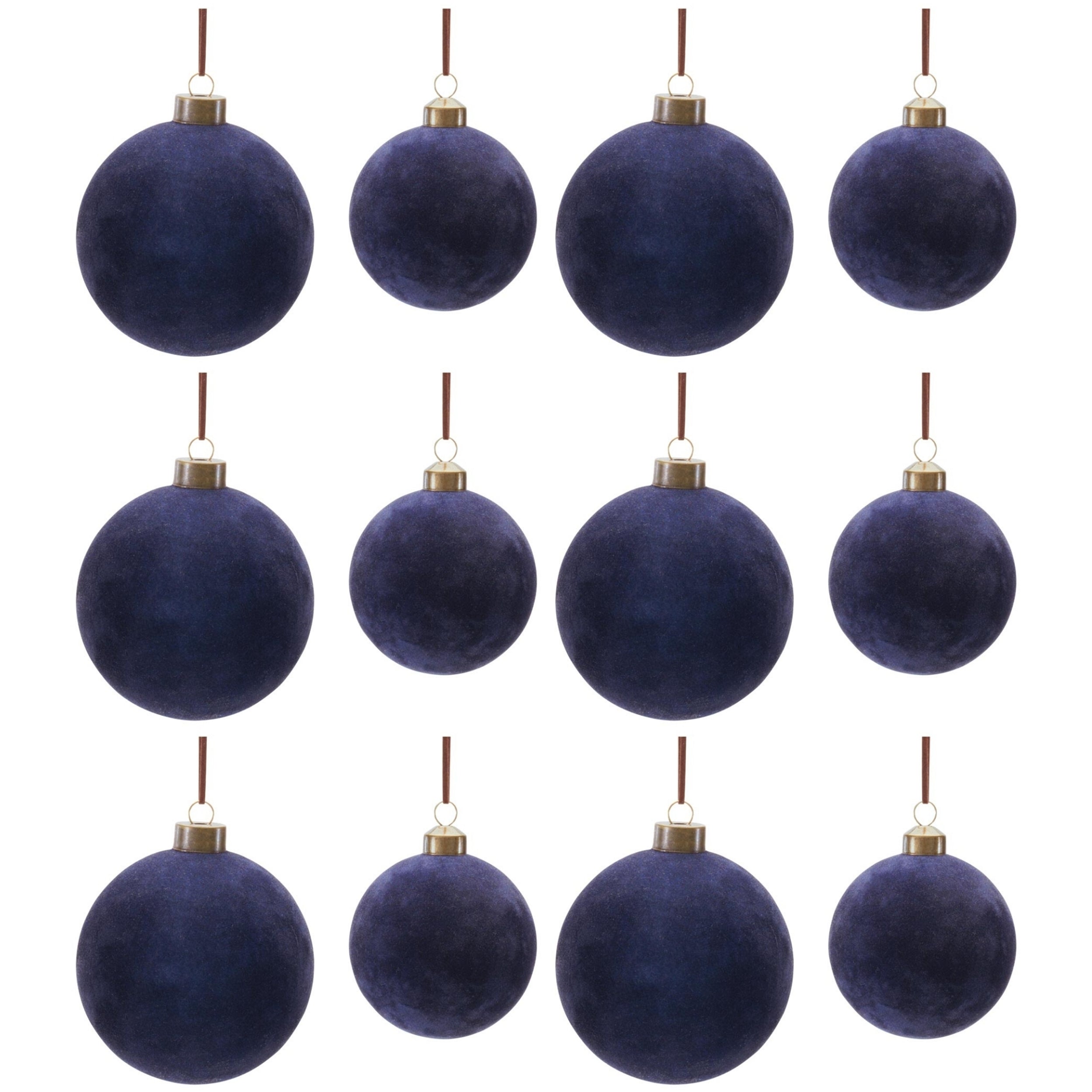 Velvet Glass Ball Ornament, Set of 12