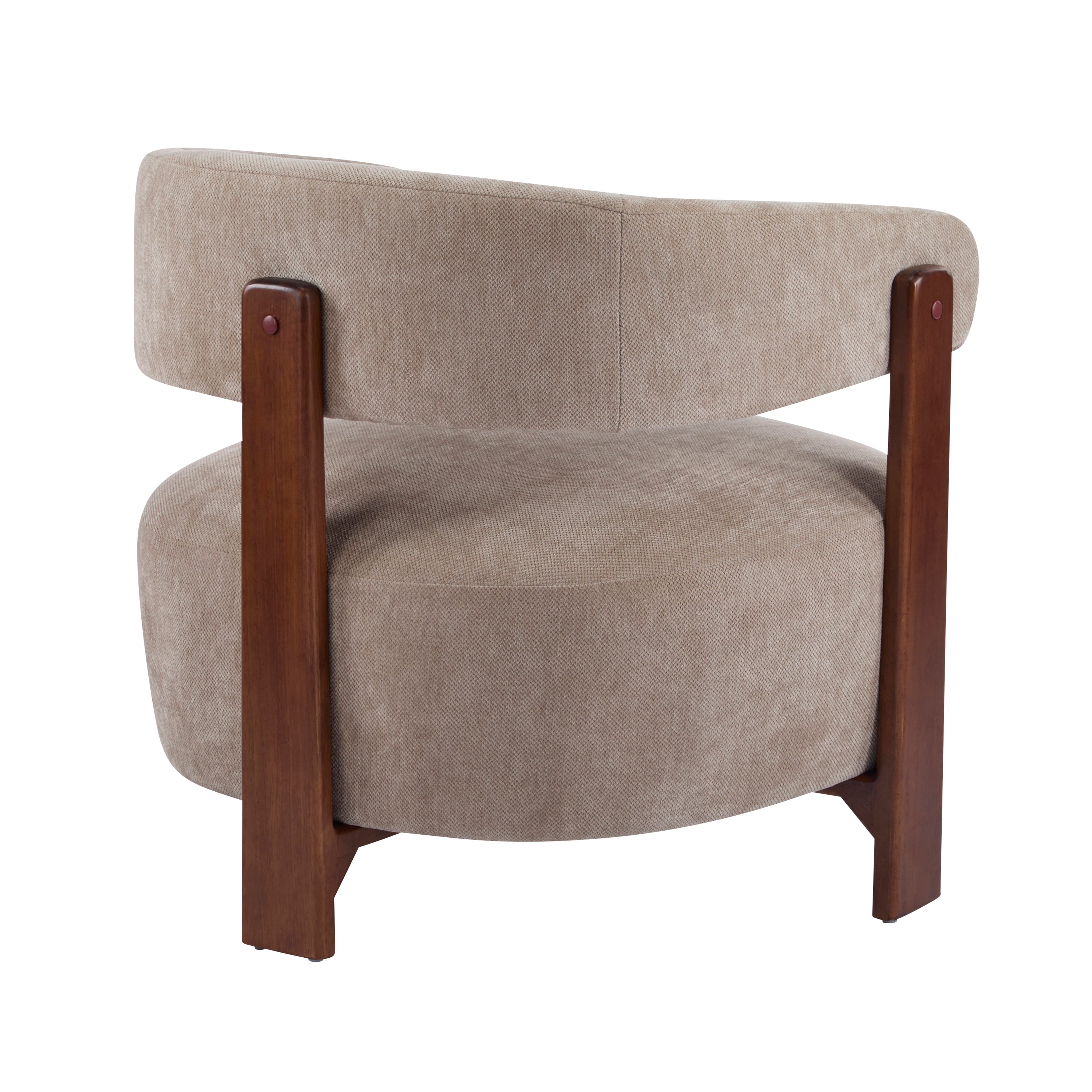 Modern Open-Back Accent Chair with Wooden Frame
