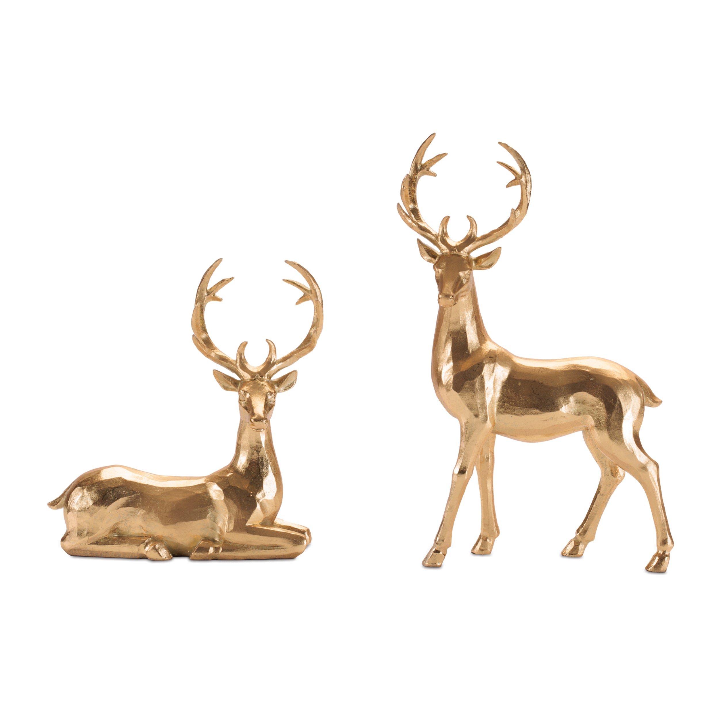 Metallic Deer Figurine, Set of 2