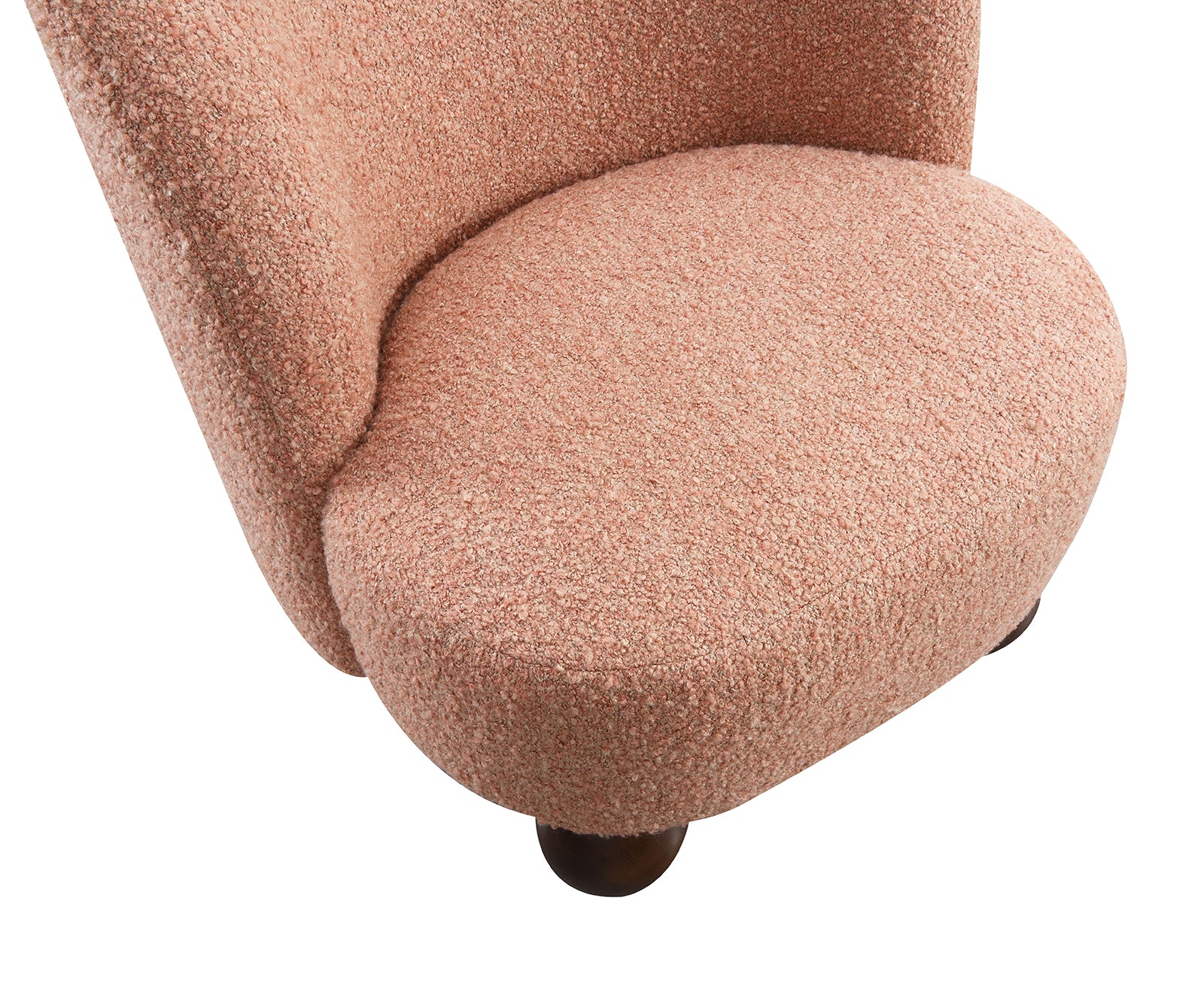 Modern Boucle Upholstered Accent Chair with Ball Feet