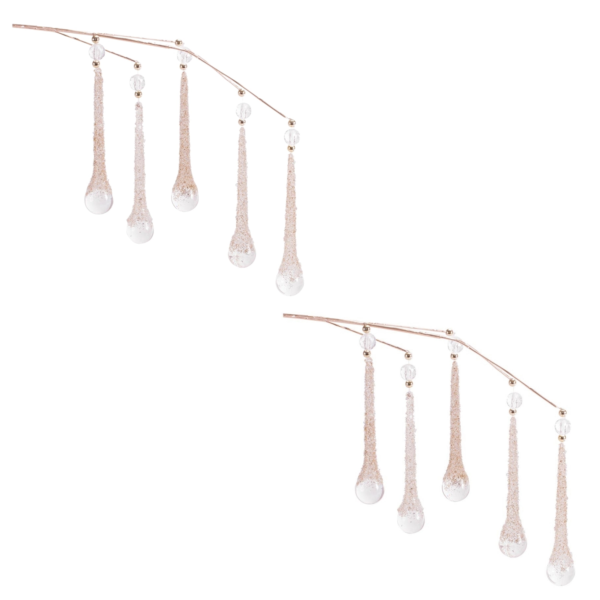 Beaded Teardrop Icicle Drop Spray, Set of 2
