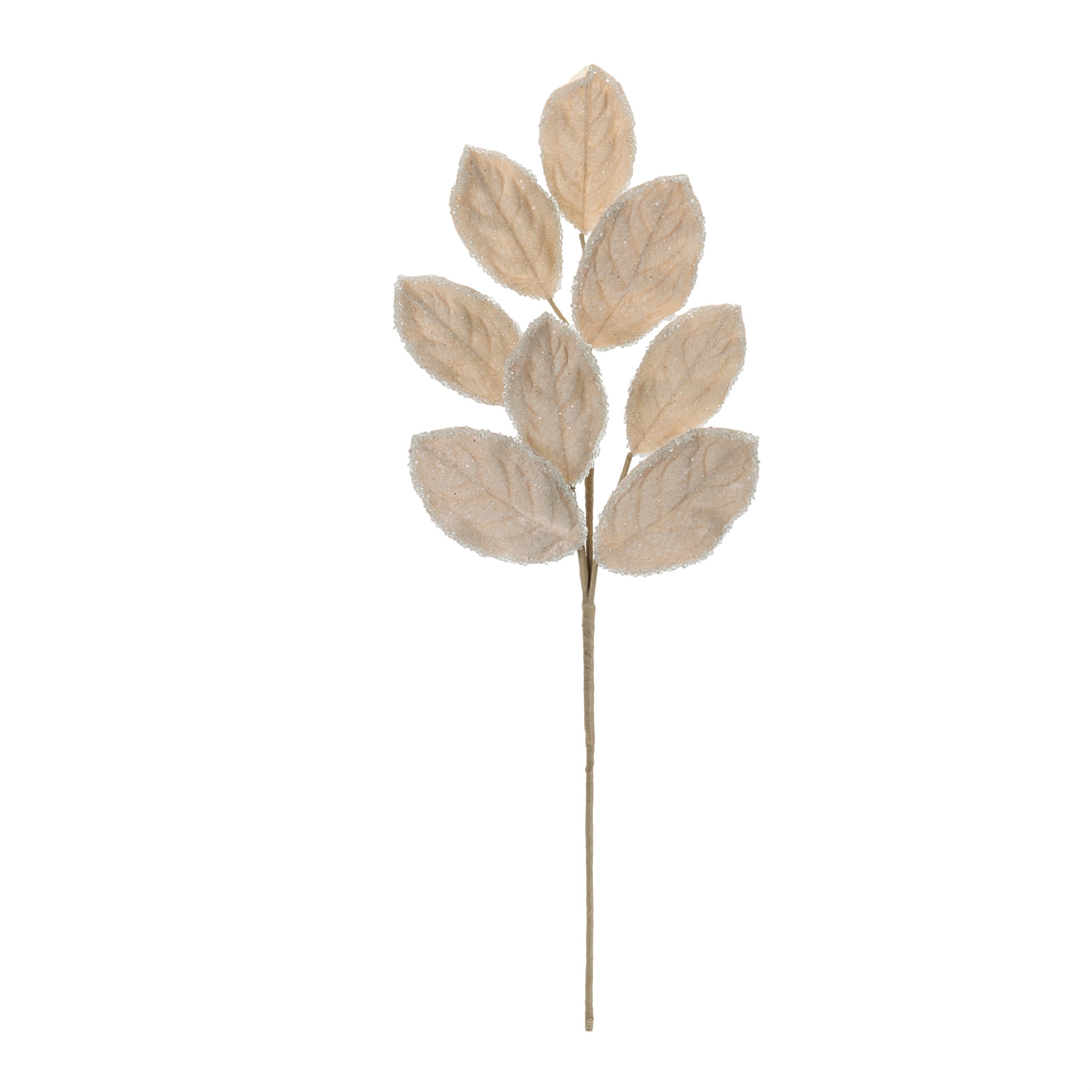 Beaded Magnolia Leaf Spray in Cream, Set of 2