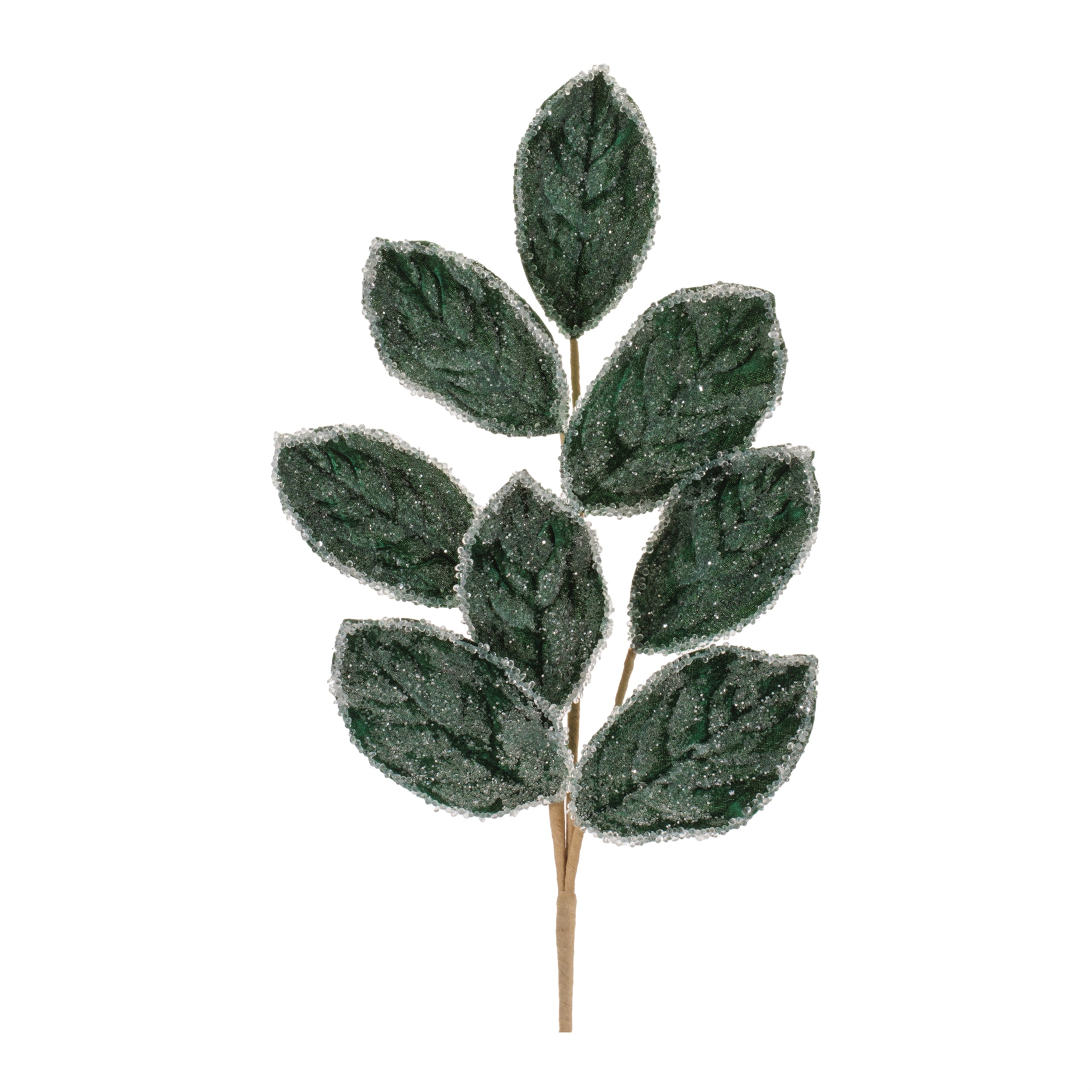 Beaded Magnolia Leaf Spray, Set of 4