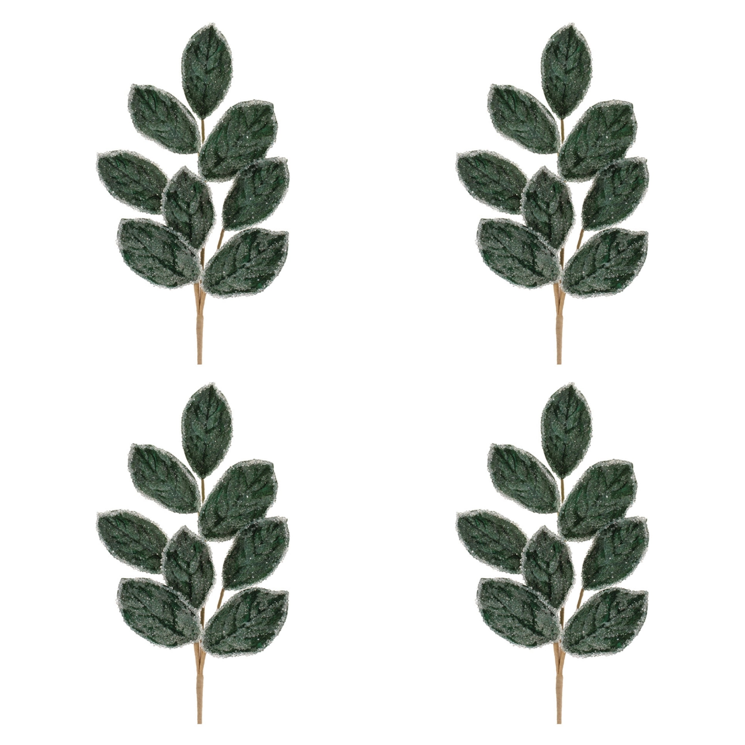Beaded Magnolia Leaf Spray, Set of 4