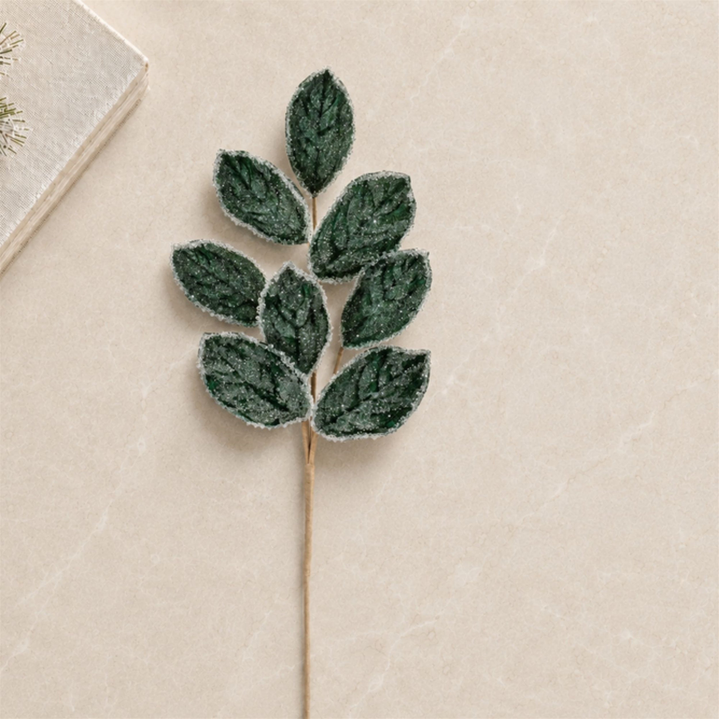 Beaded Magnolia Leaf Spray, Set of 4