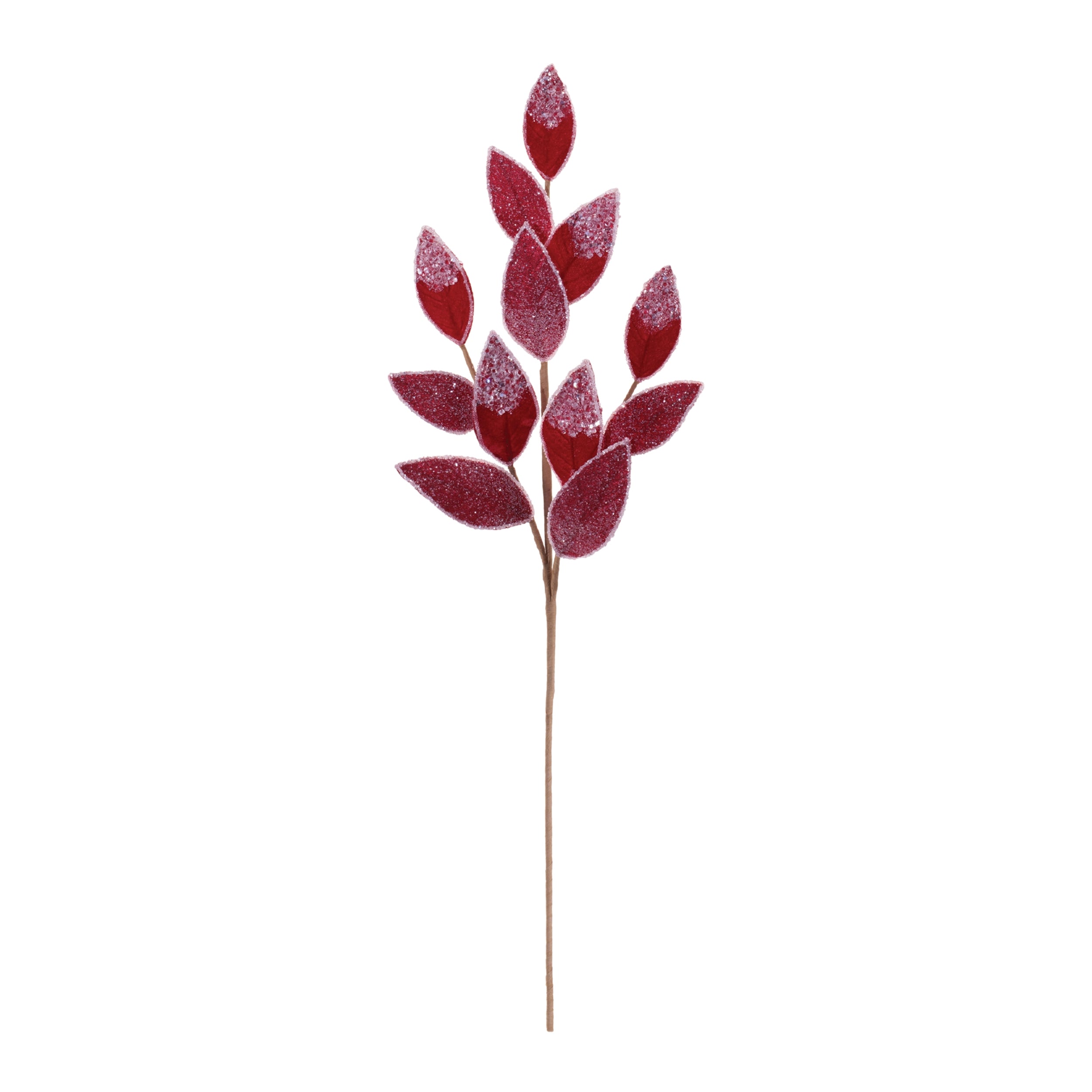 Beaded Leaf Spray in Red, Set of 2