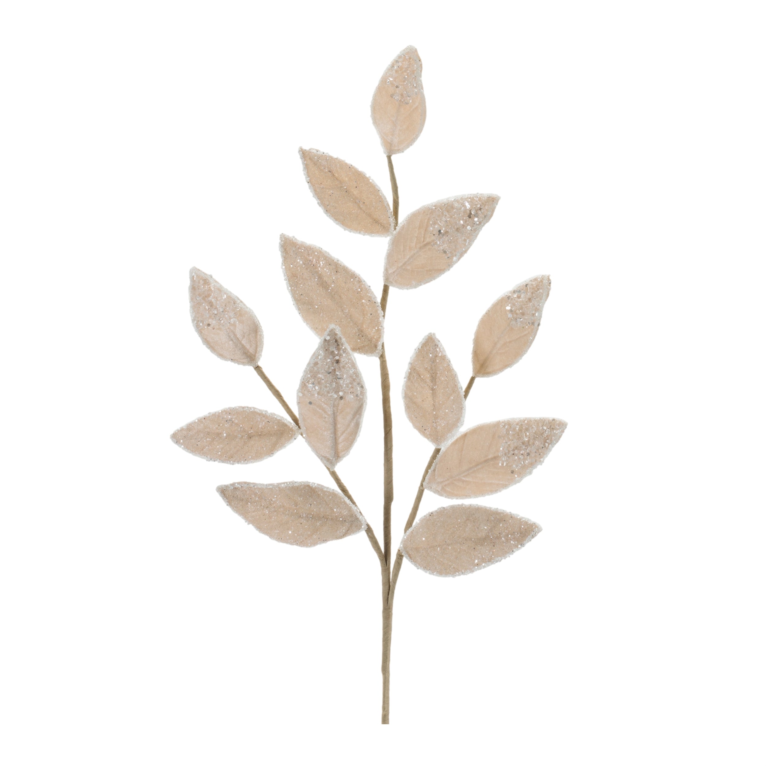 Beaded Leaf Spray in Cream, Set of 2