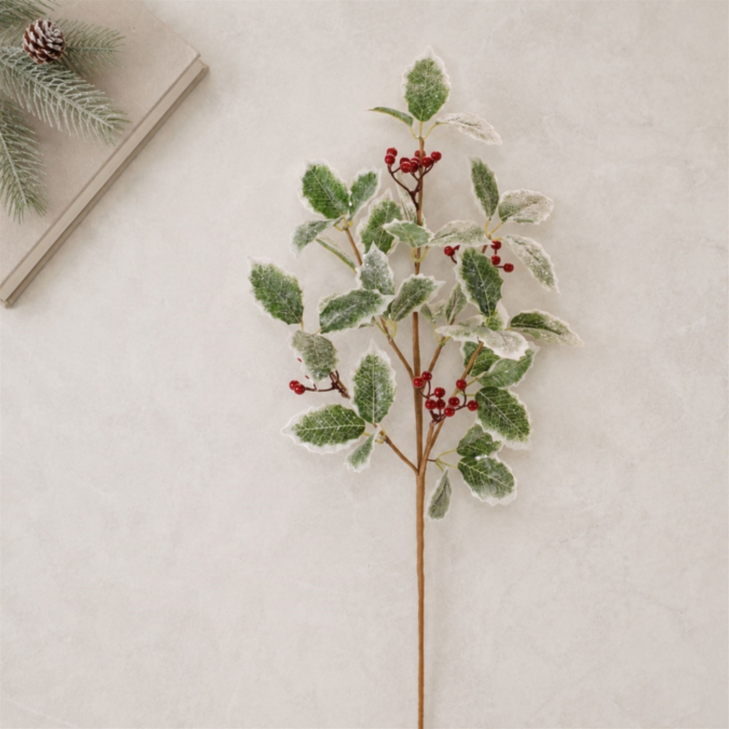Holly Leaf and Berry Spray, Set of 2