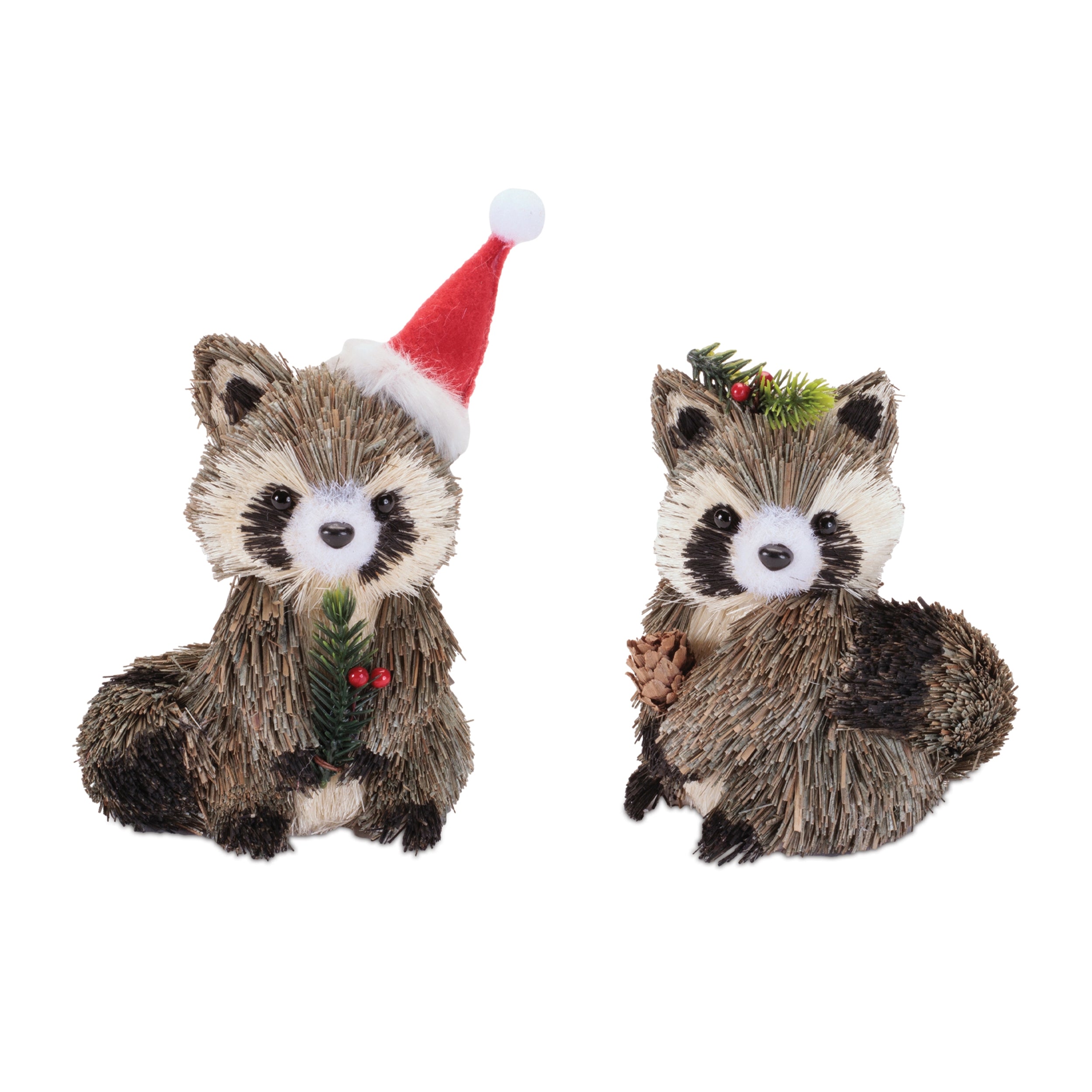 Holiday Raccoon Shelf Sitter, Set of 2