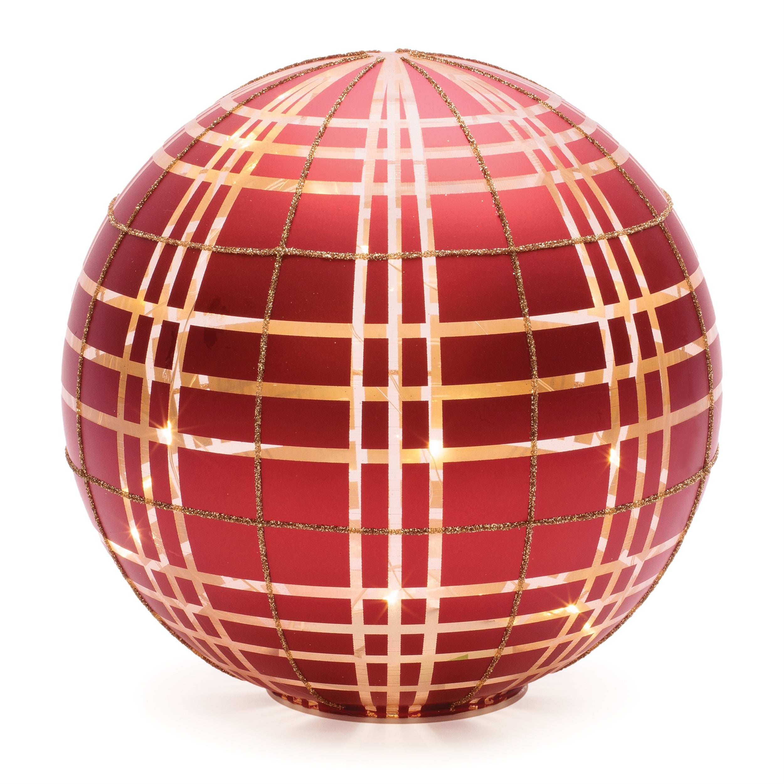 LED Frosted Plaid Globe, Set of 2