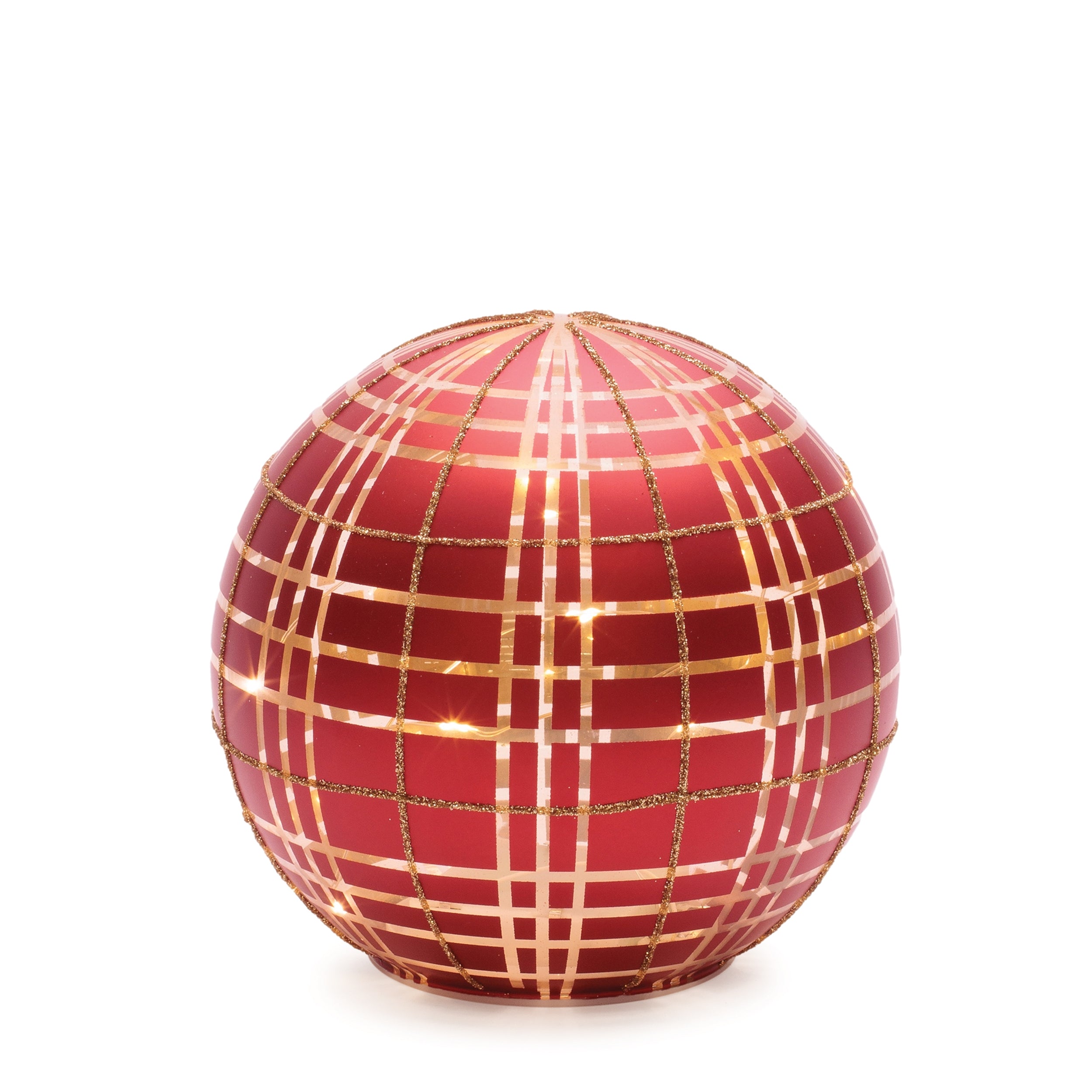LED Frosted Plaid Globe, Set of 2