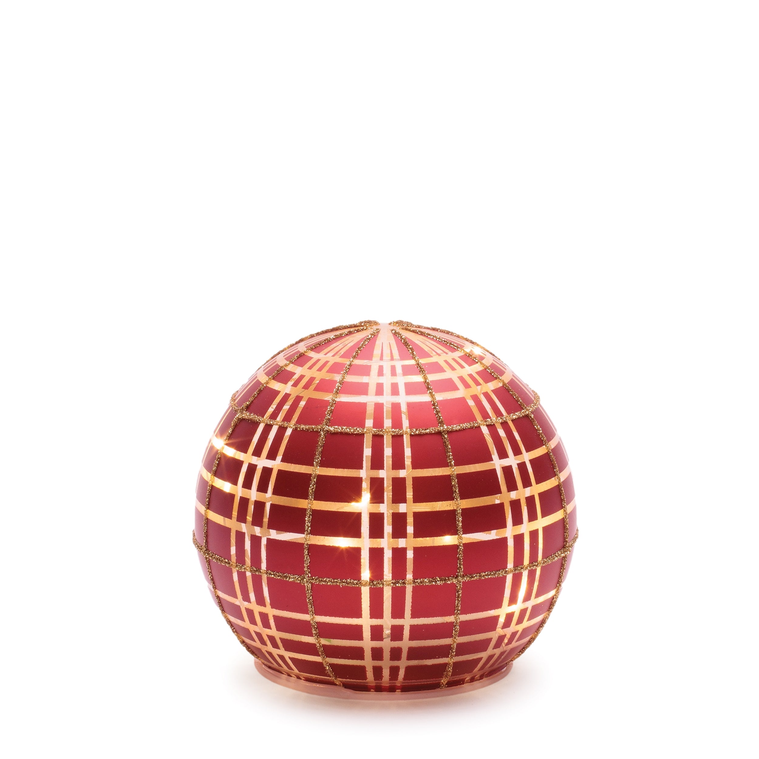 LED Frosted Plaid Globe, Set of 2
