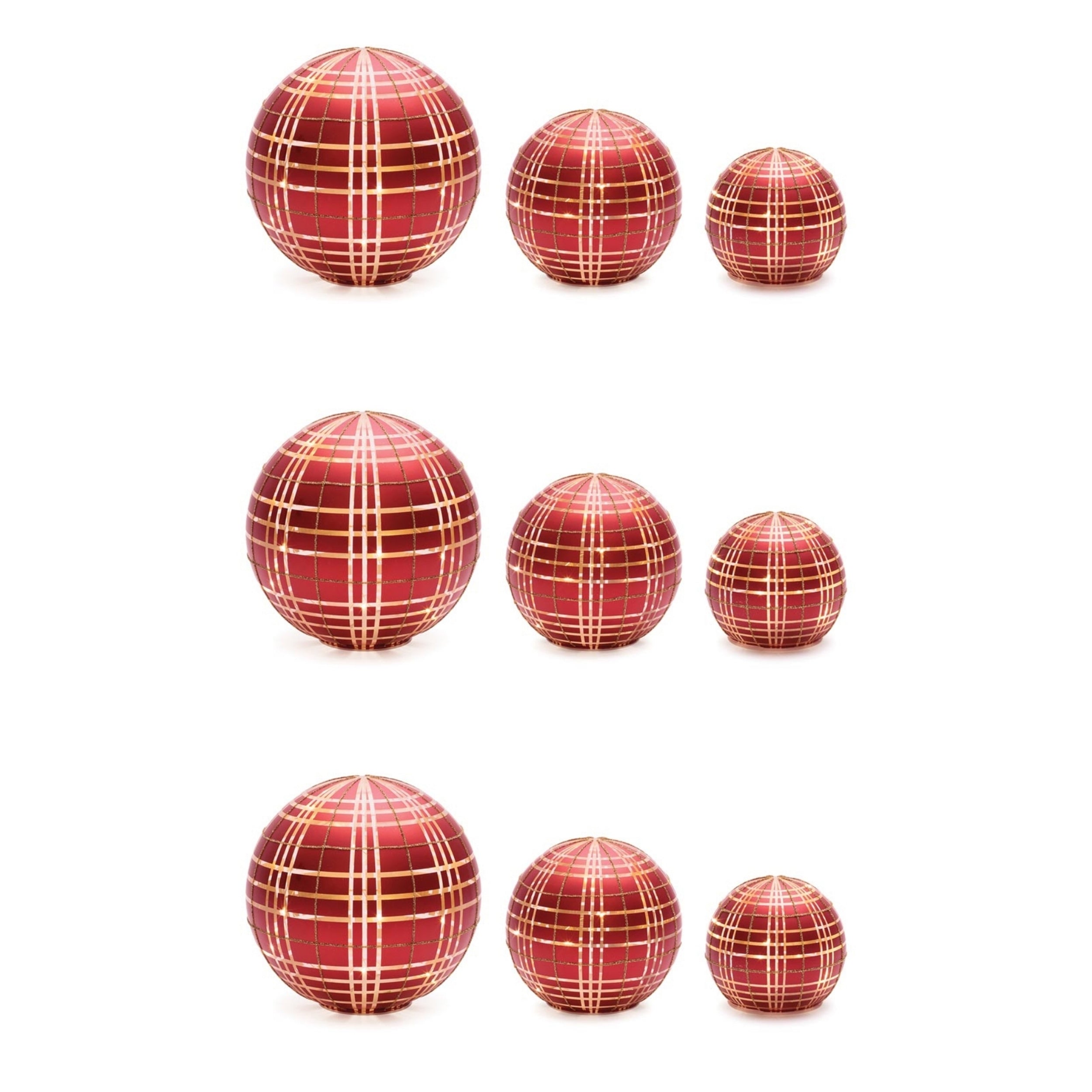 LED Frosted Plaid Globe, Set of 2