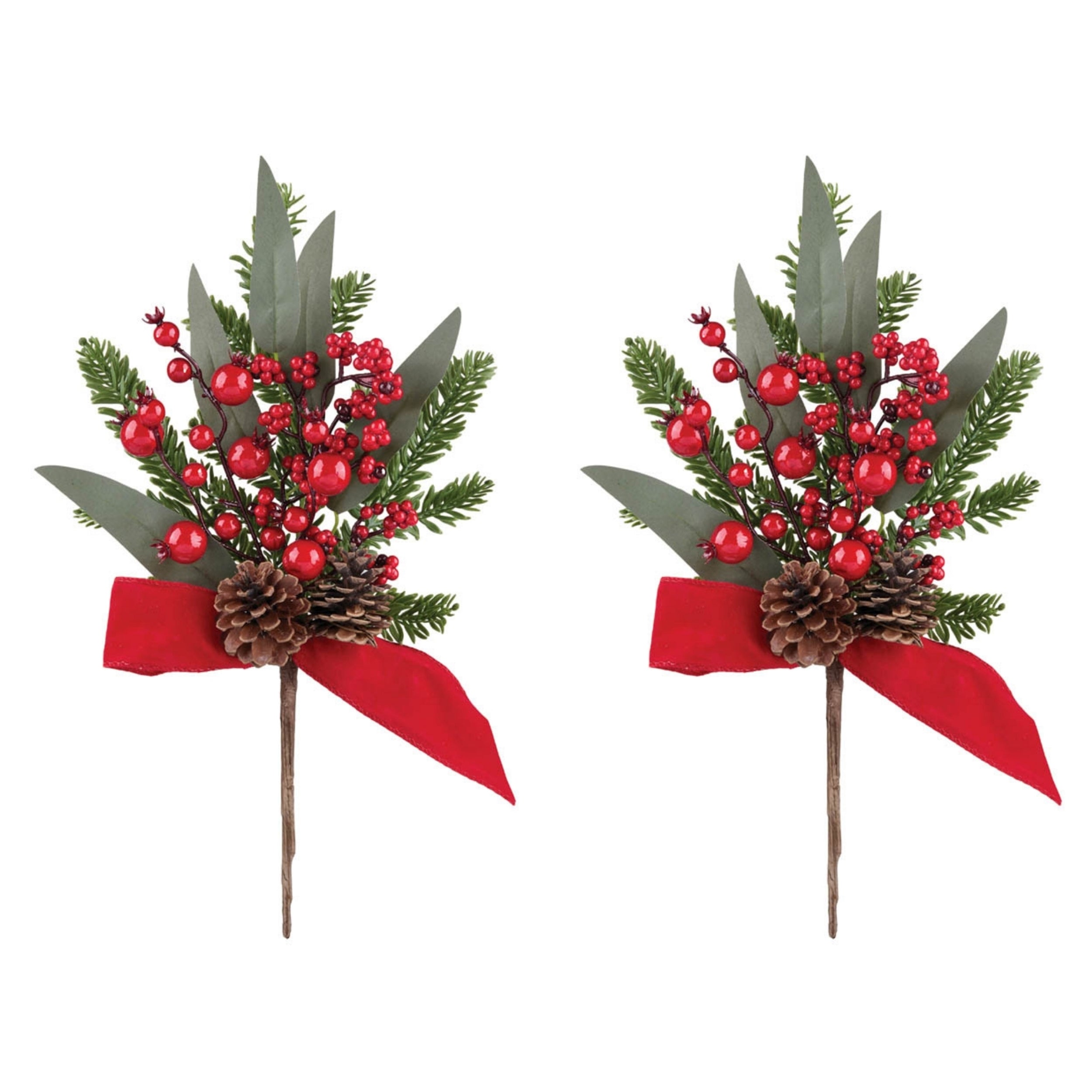 Fresh Touch Pine Berry Cone Spray, Set of 2