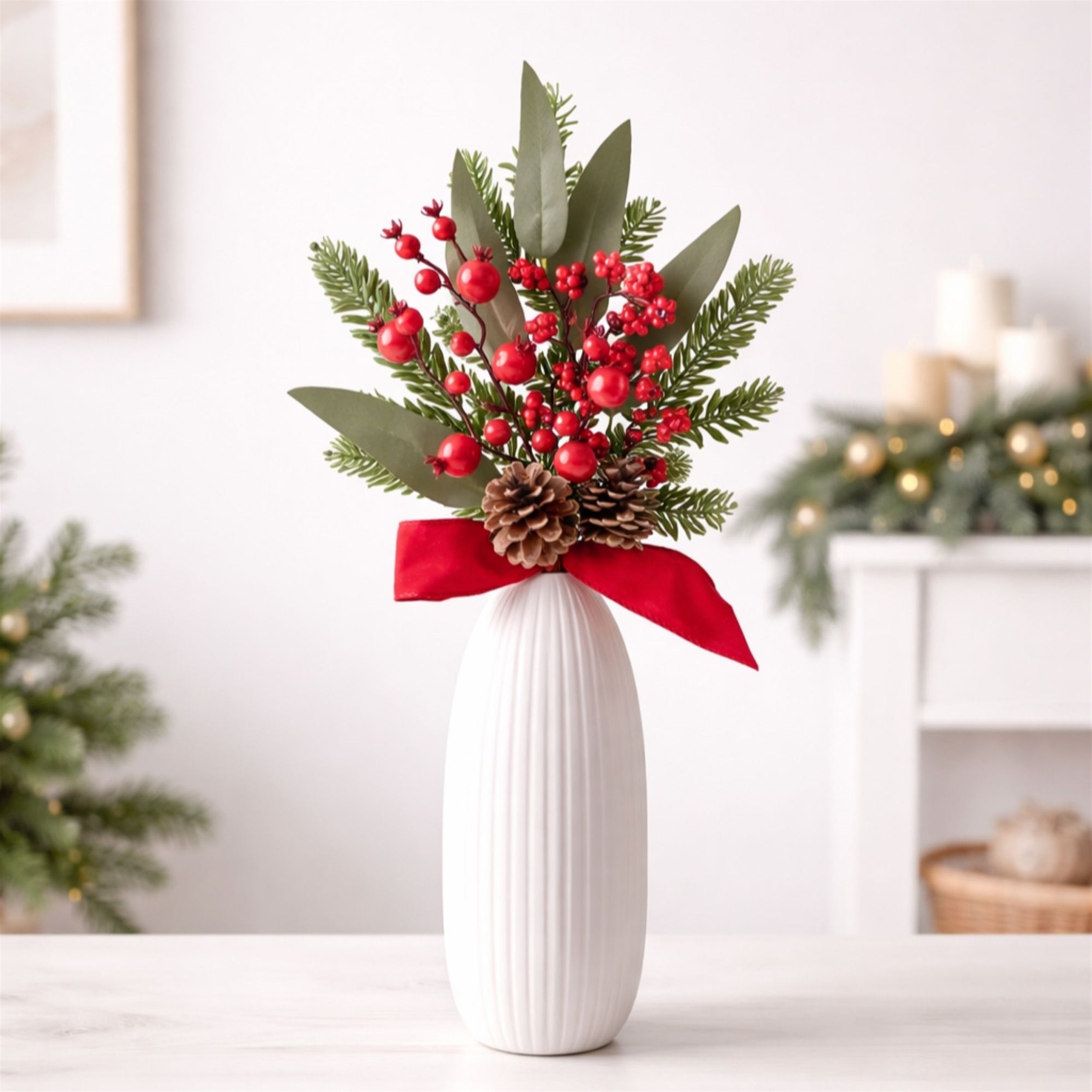 Fresh Touch Pine Berry Cone Spray, Set of 2