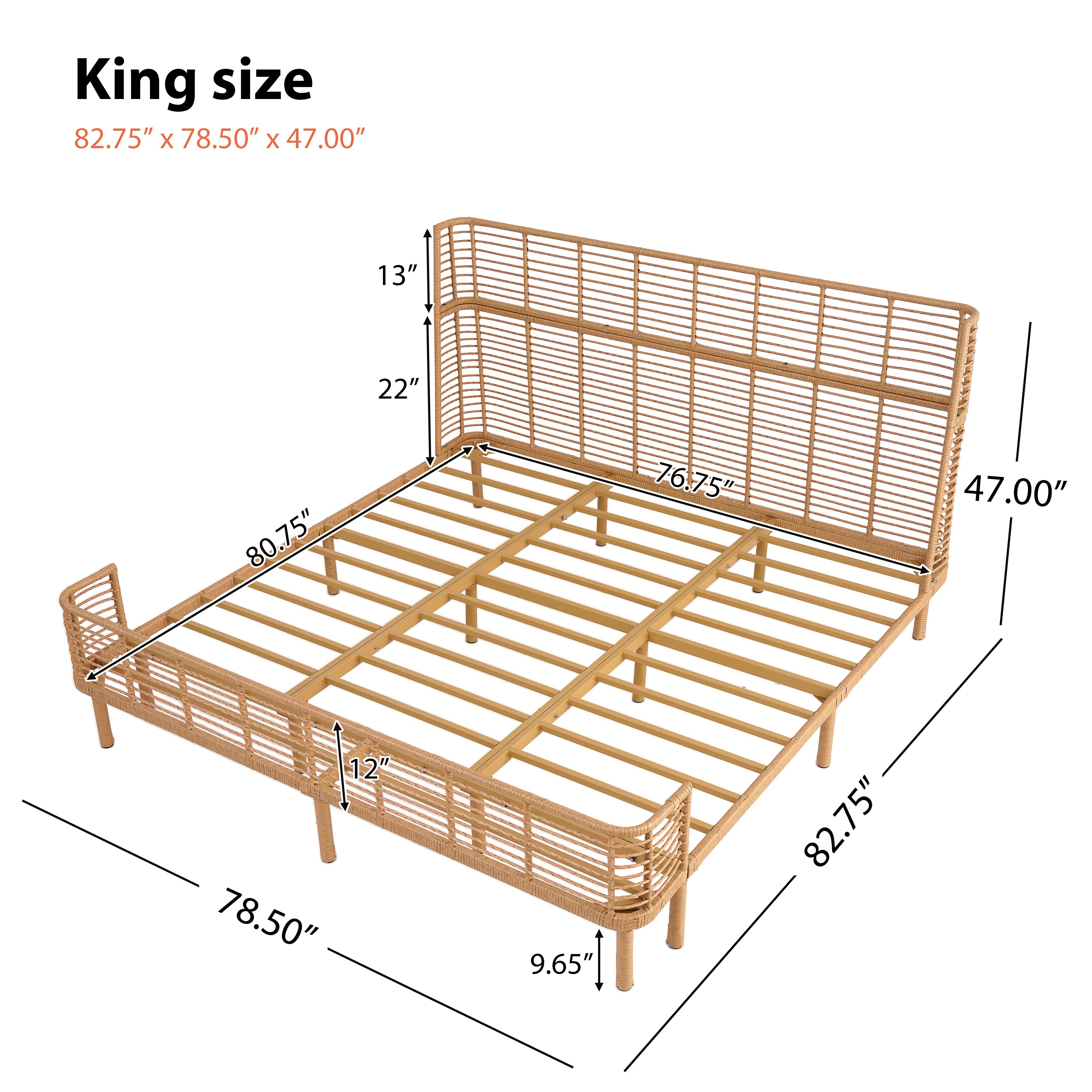 Wingback Rattan Bed