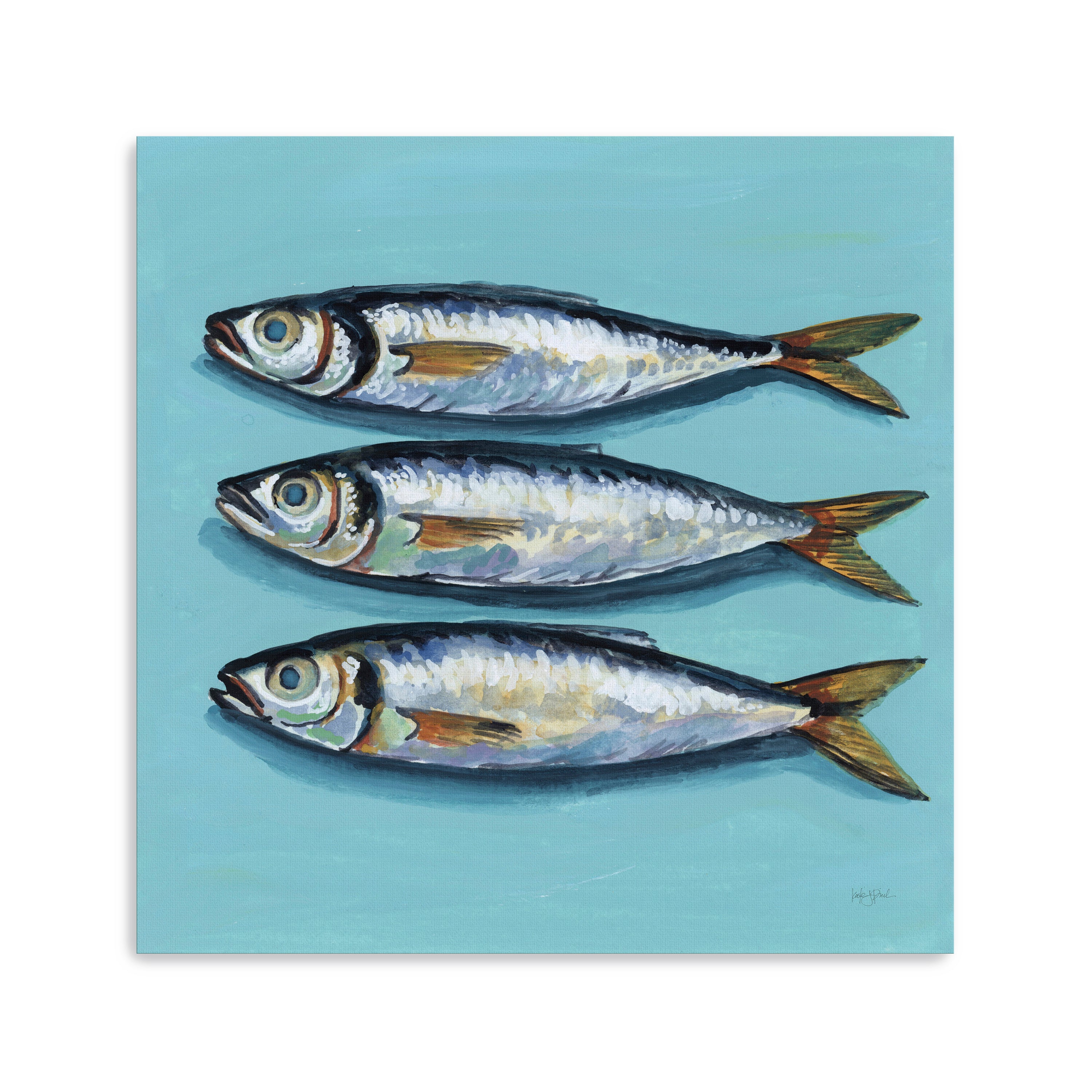 Three Little Fishies Canvas Giclee